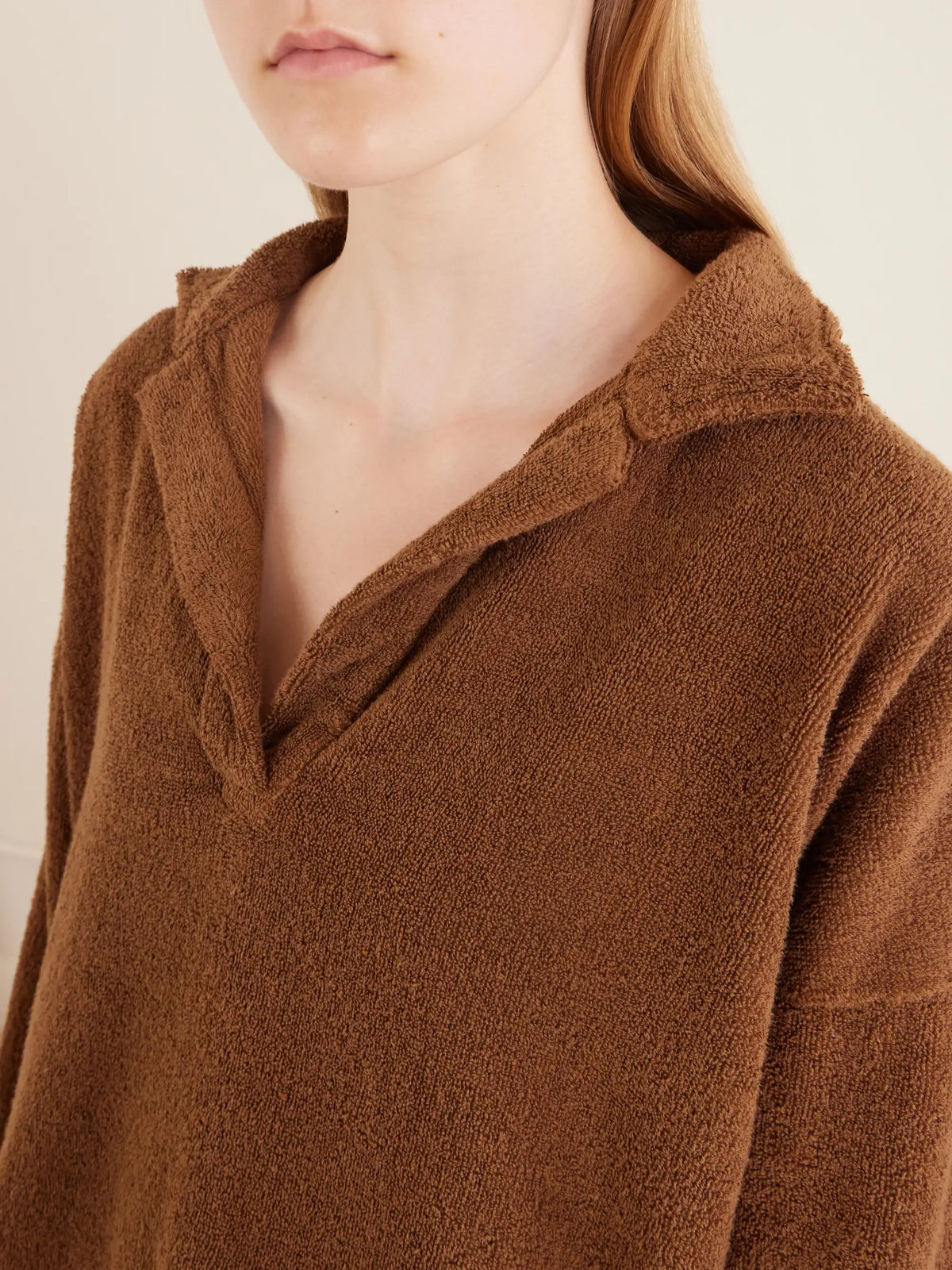 Puesto Estate Cropped Organic Cotton-terry Sweatshirt
