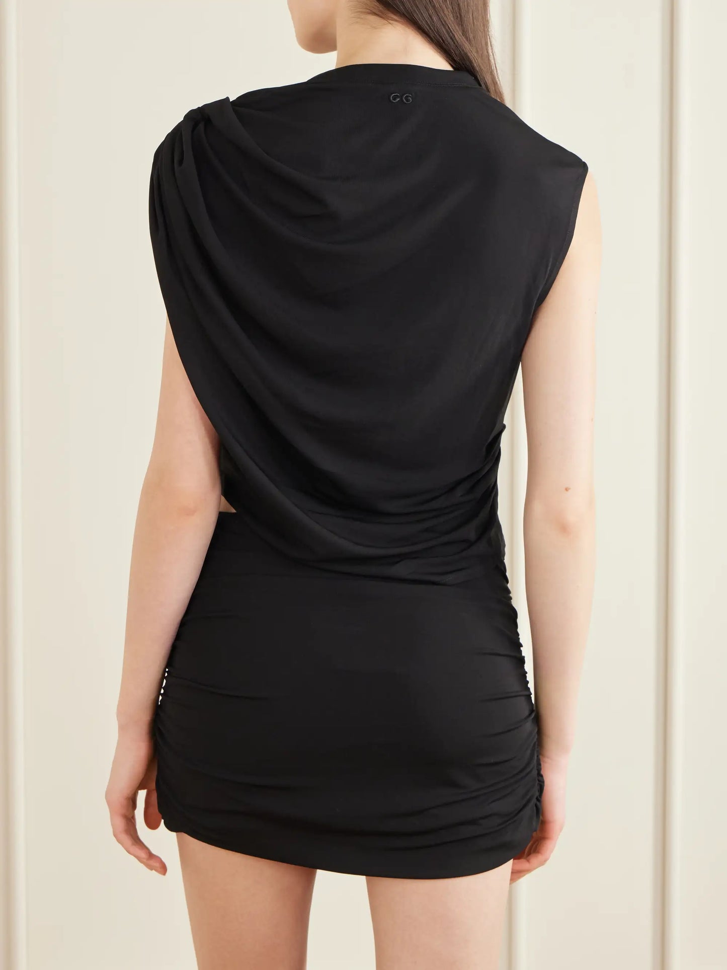 Celene Cropped Ruched Crepe Top