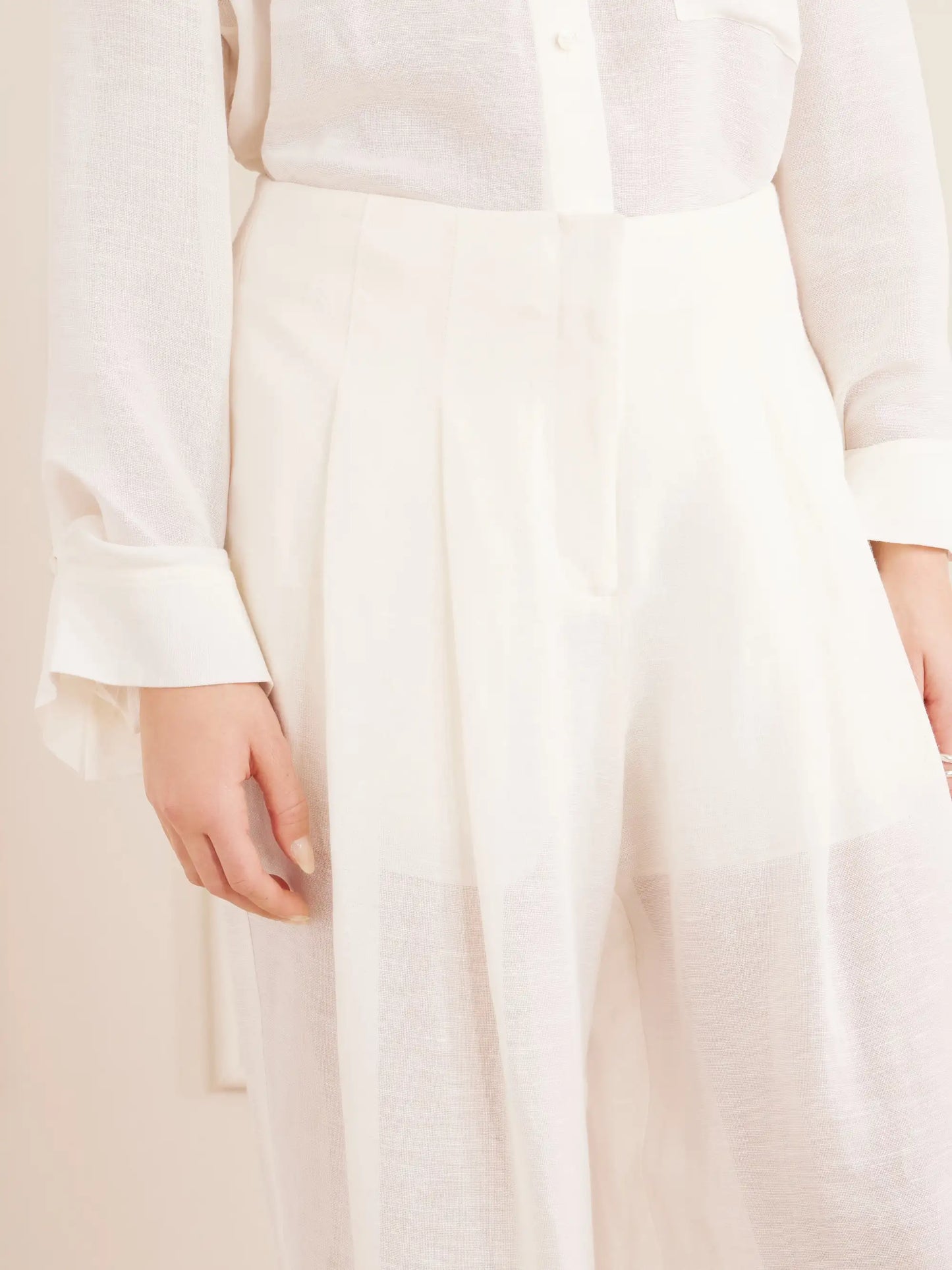 Carries Linen And Silk-blend Wide-leg Pants