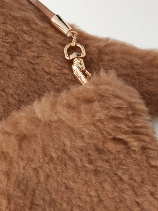 Max Mara Ombrat2 Camel Wool And Silk-blend Gloves