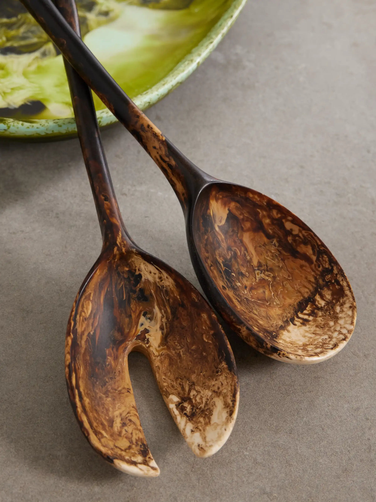 Stone Swirled Resin Servers