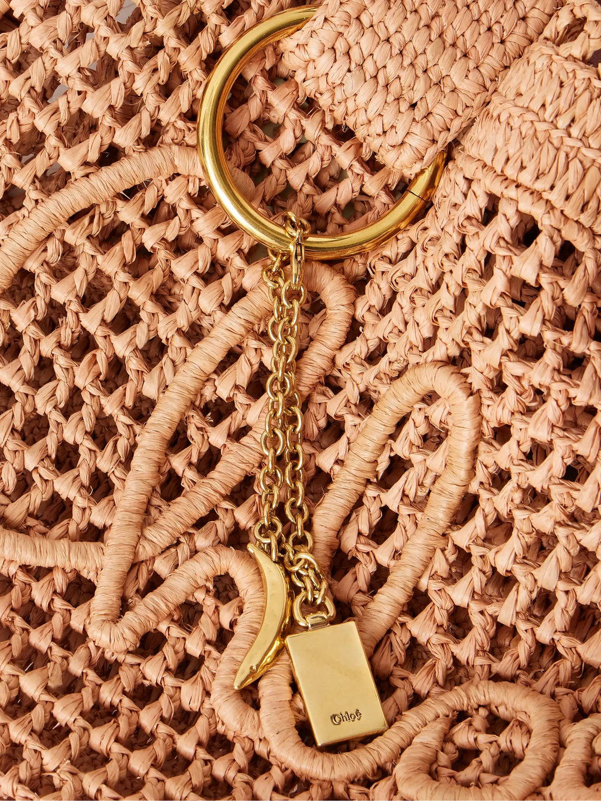 Summer Banana Leather-trimmed Raffia Tote