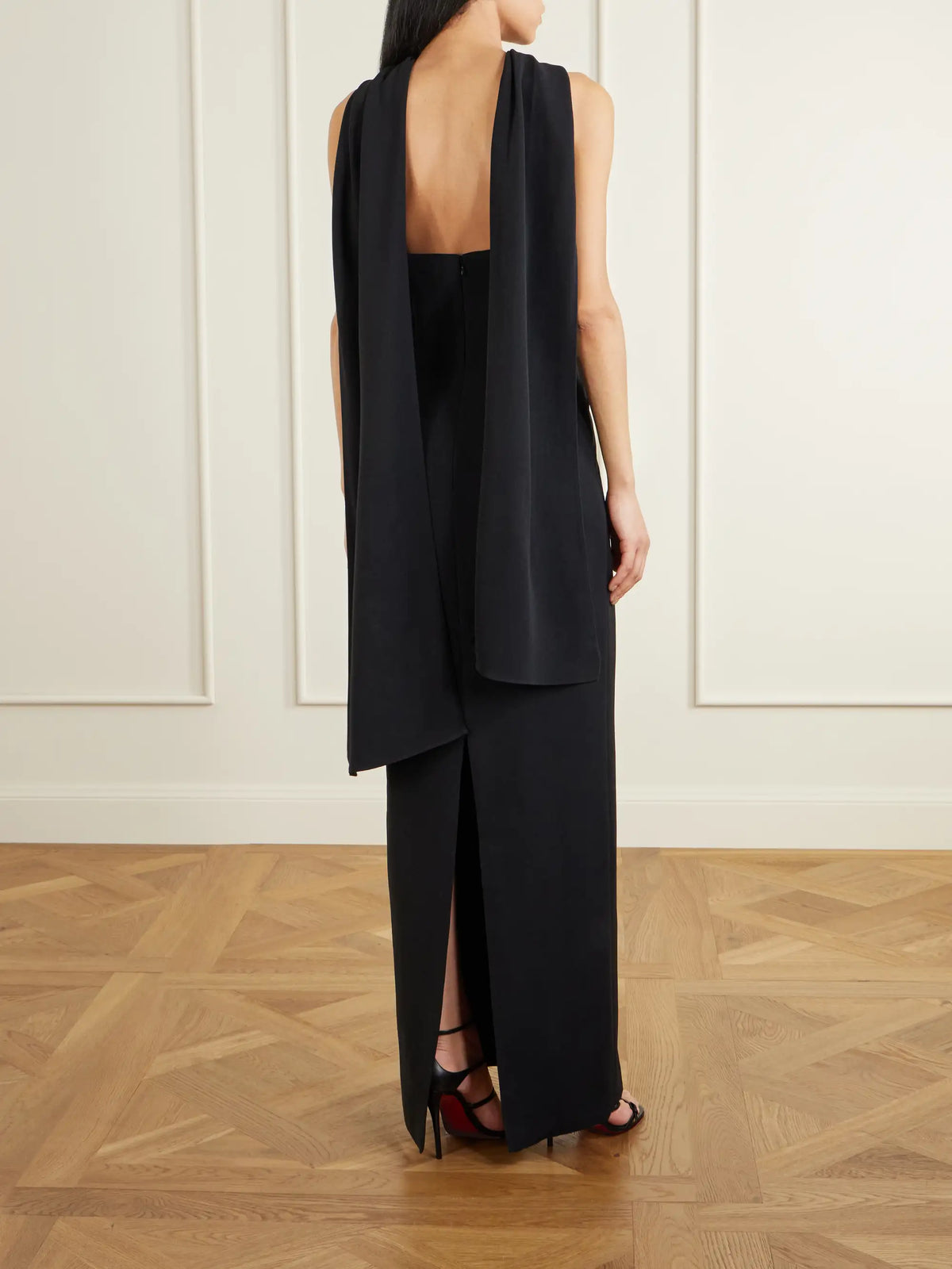 Rona Twisted Crepe Halterneck Gown