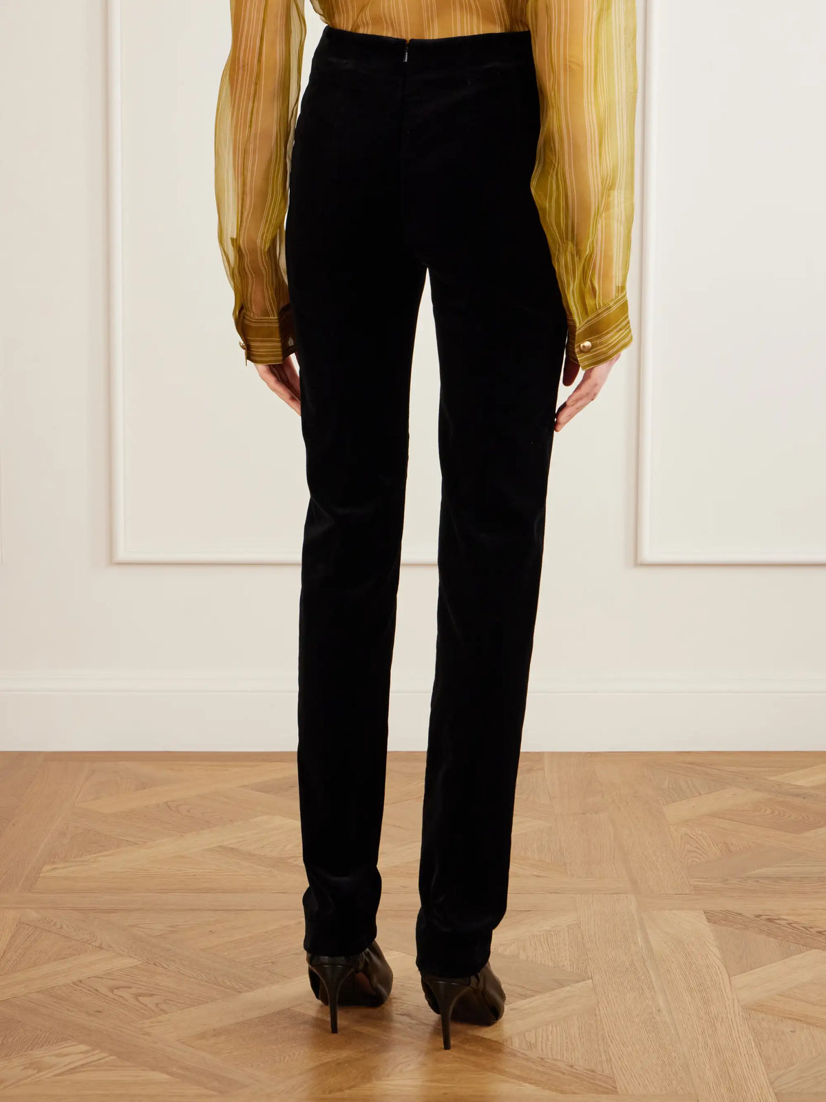 KHAITE Ryden Darted Wool-blend Velvet Straight-leg Pants