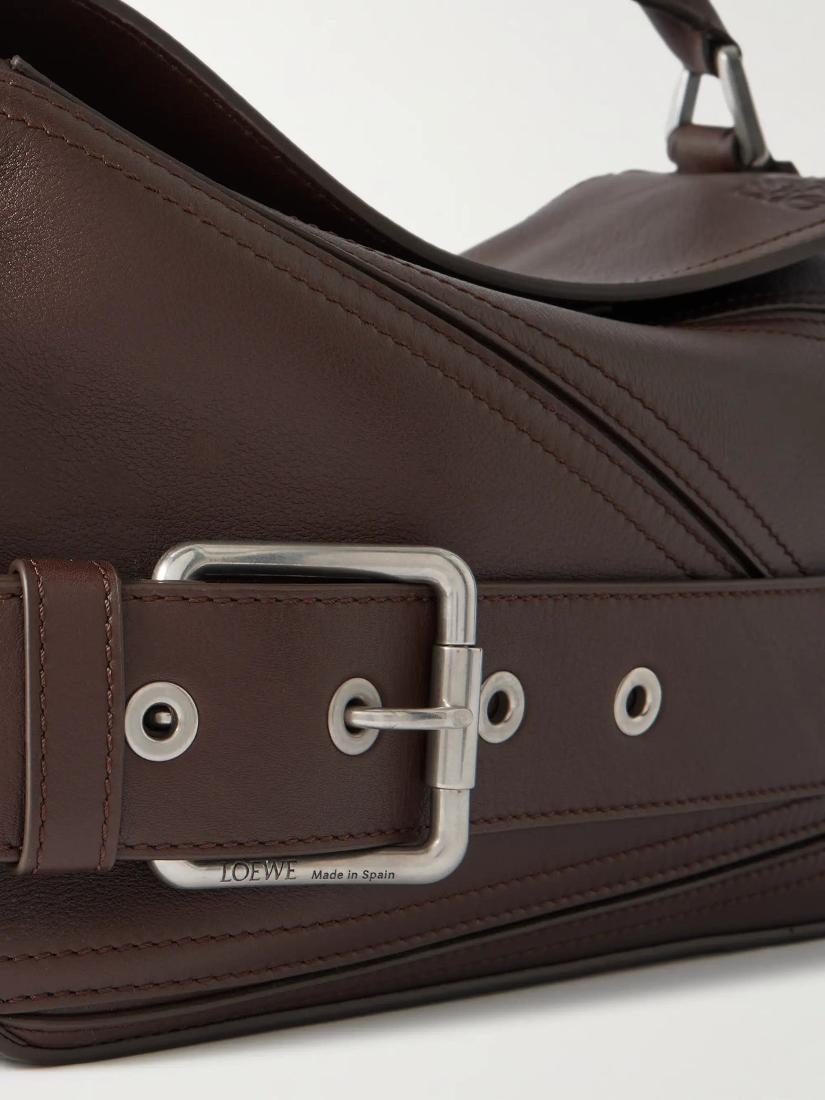 Puzzle Biker Small Belted Leather Tote