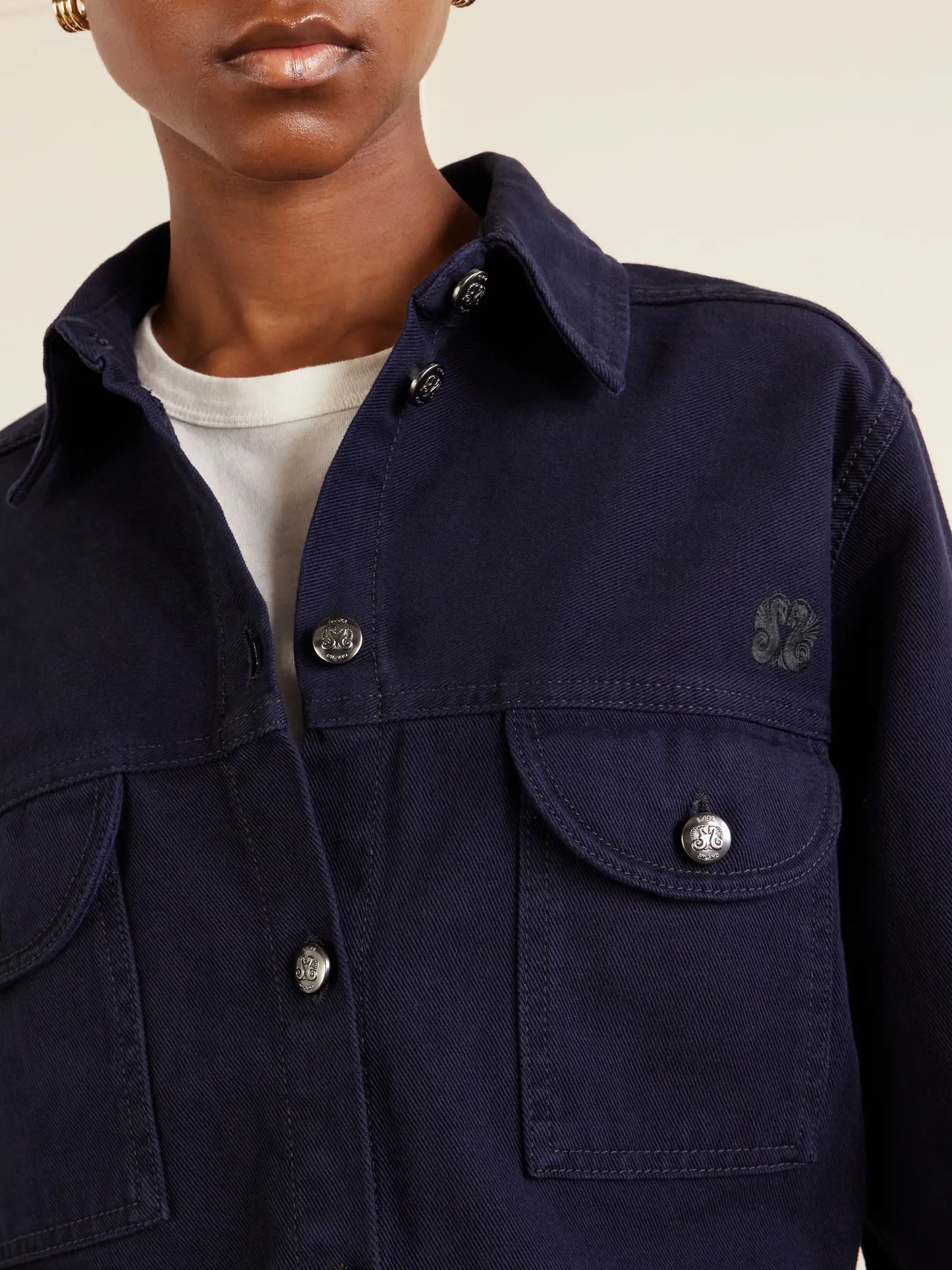Berber Embroidered Denim Shirt