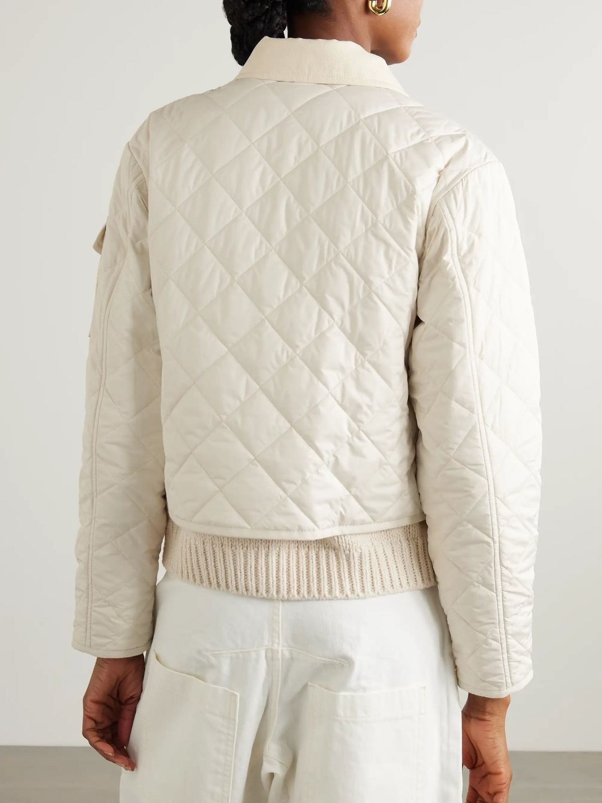 Chitre Cropped Cotton-canvas Trimmed Padded Quilted Shell Jacket