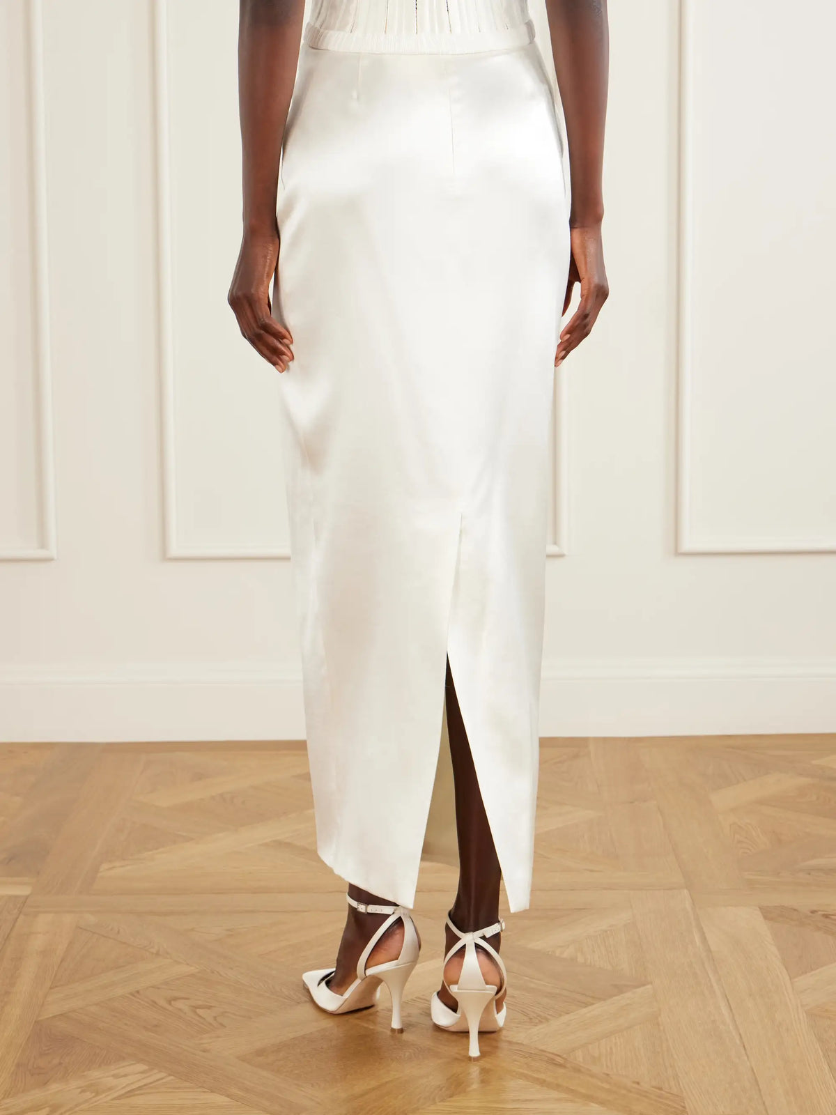 Danielle Frankel Tristan Silk And Wool-blend Satin Maxi Skirt