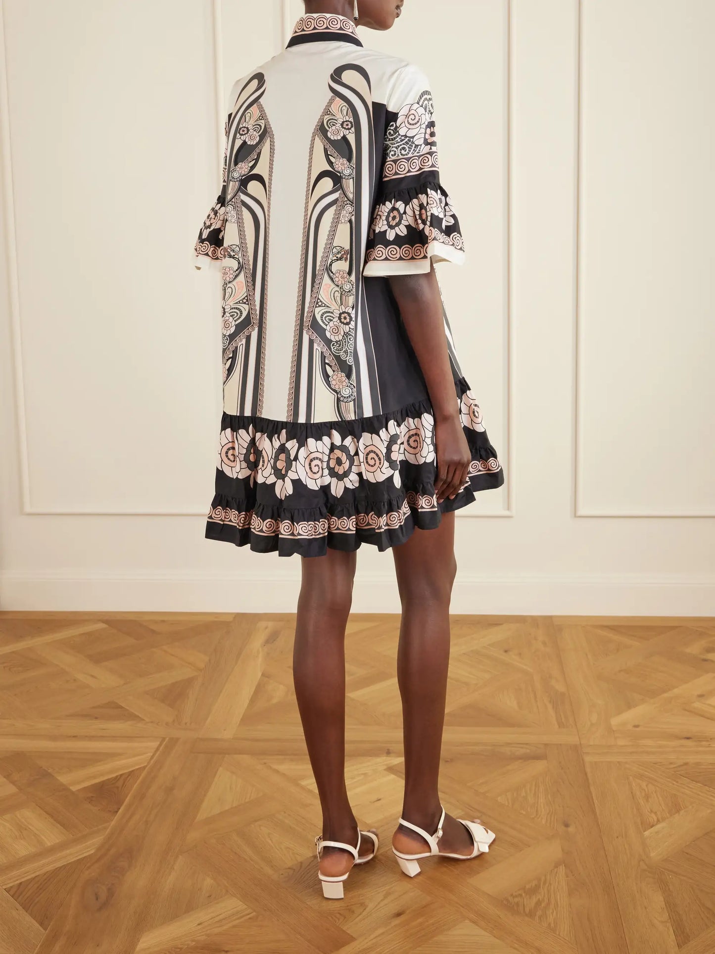 Choux Patterned Cotton-poplin Mini Dress
