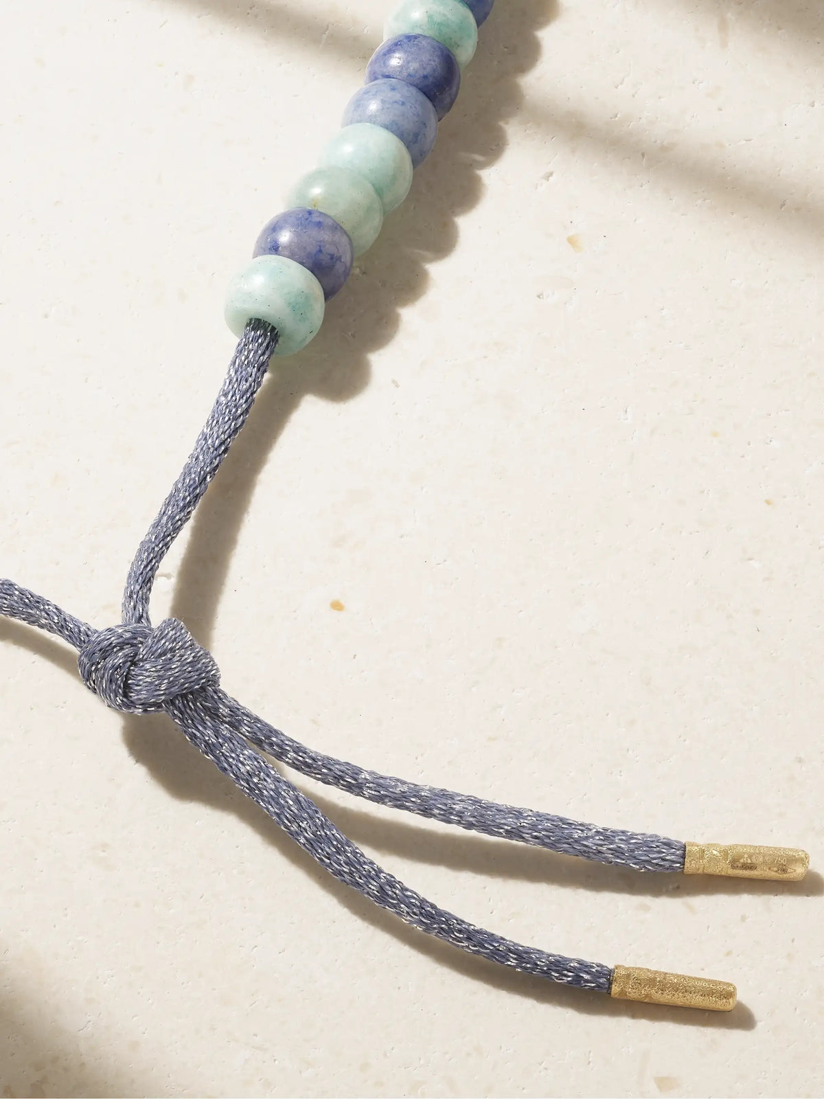 Forte Beads Palma 18-karat Gold, Amazonite And Blue Agate Necklace