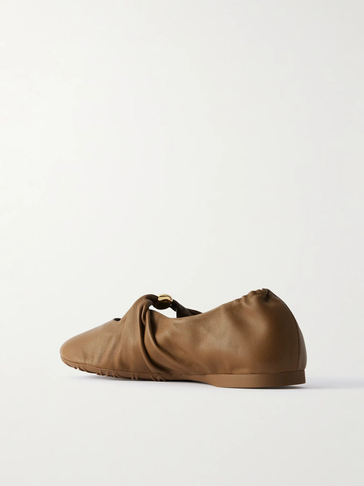 Pebble Embellished Leather Ballet Flats