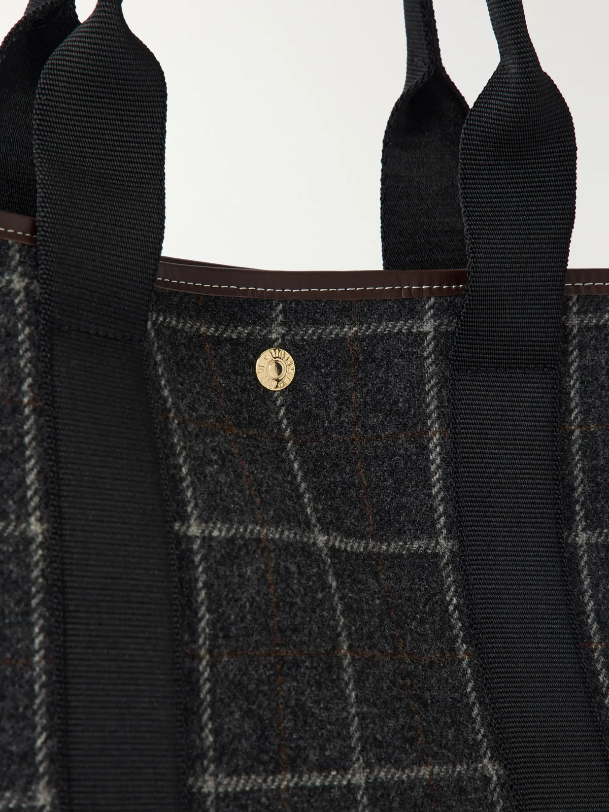 RUE de VERNEUIL Traversée Leather-trimmed Checked Tweed Tote