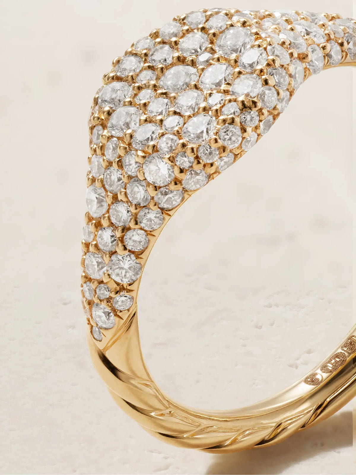 Petite Pavé 18-karat Gold Diamond Pinky Ring