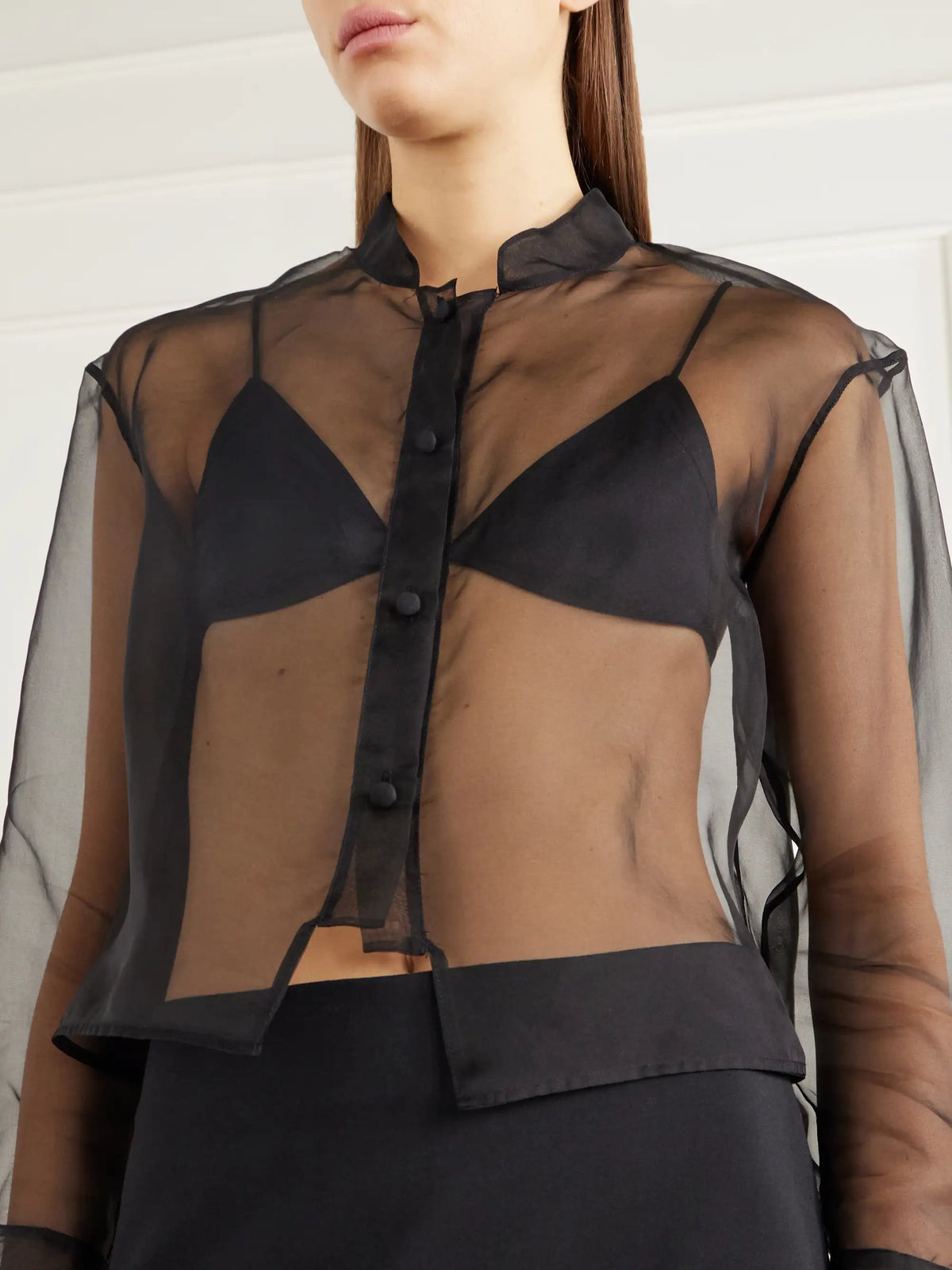 LIBEROWE Cropped Silk-organza Shirt