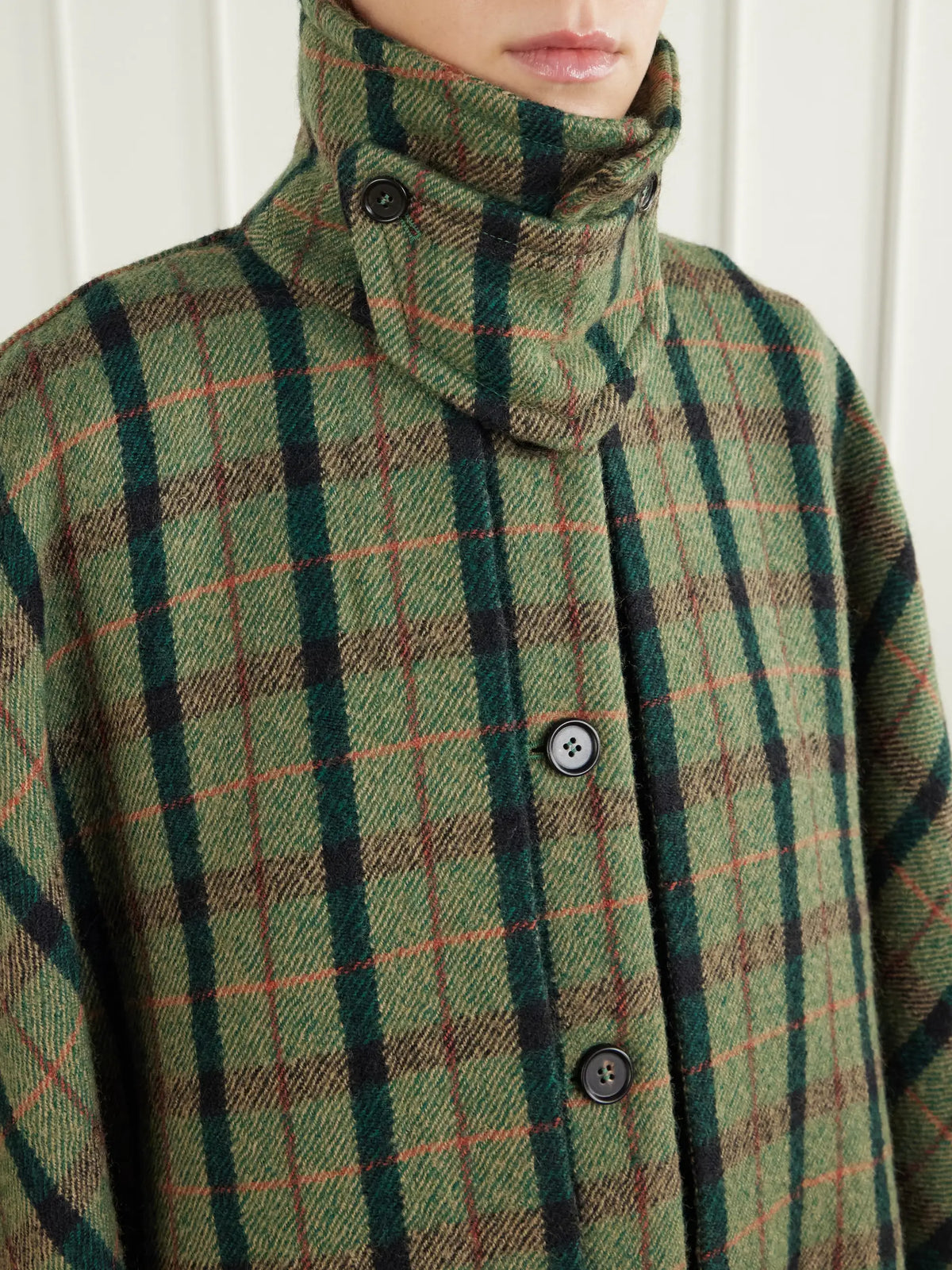 Chloé Checked Wool And Cotton-blend Coat