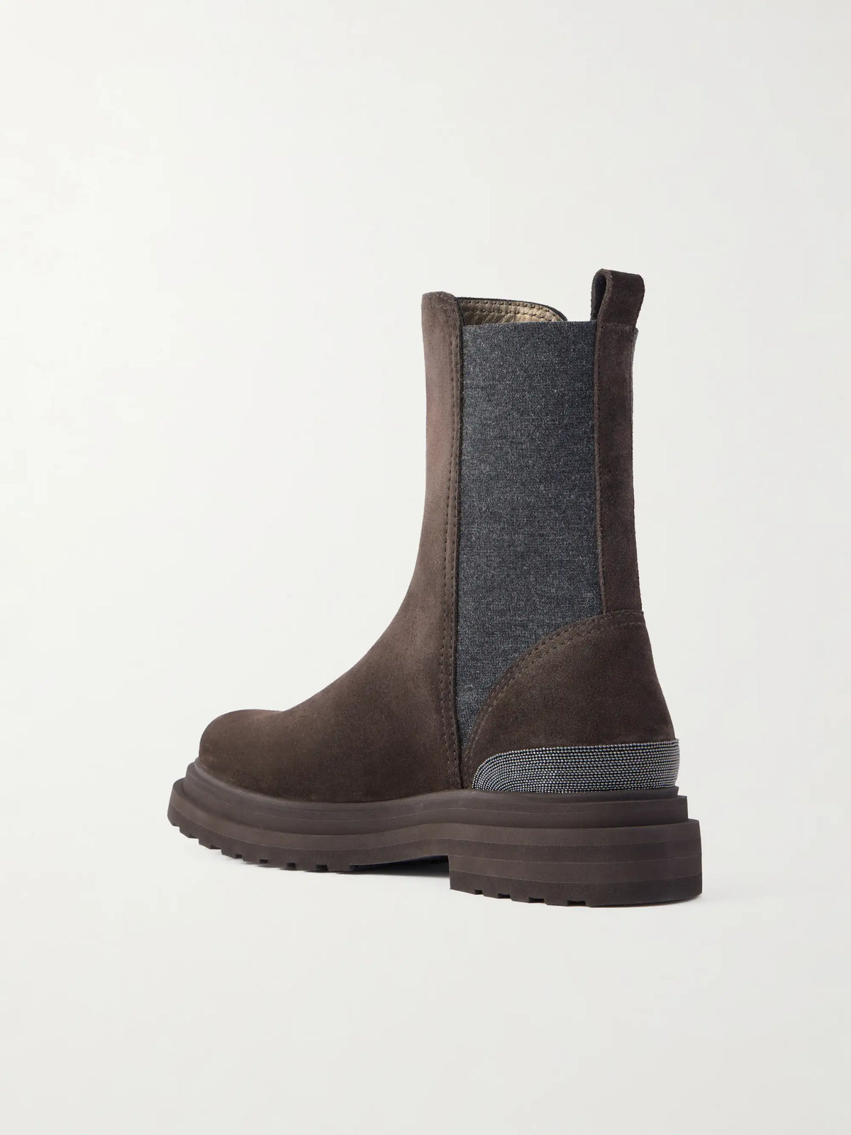 Bead-embellished Suede Chelsea Boots