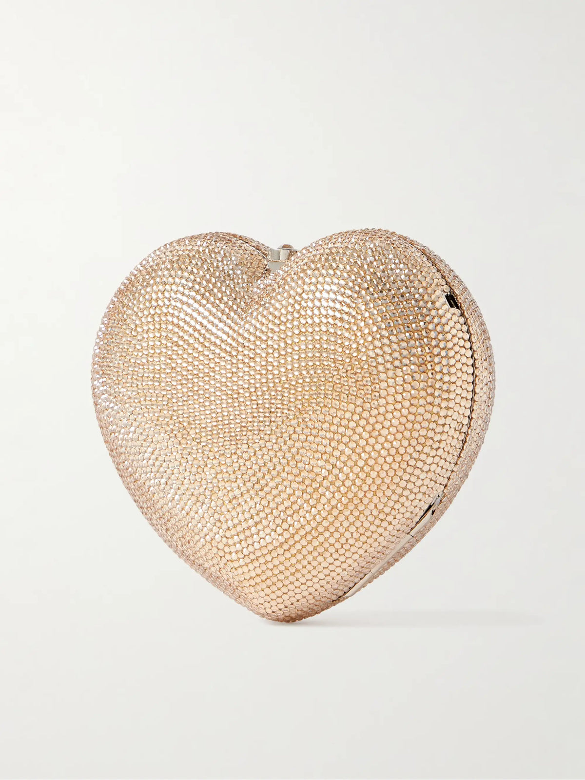 L'amour Petit Coeur Crystal-embellished Gold-tone Clutch