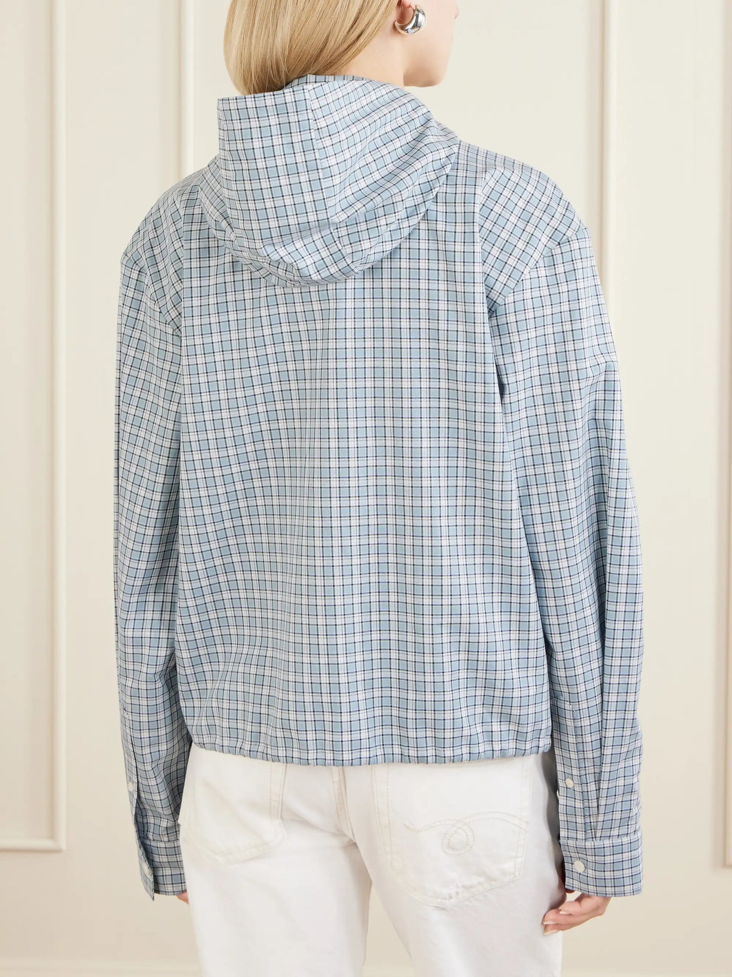 Ofass Summery Logo-embroidered Checked Cotton Jacket