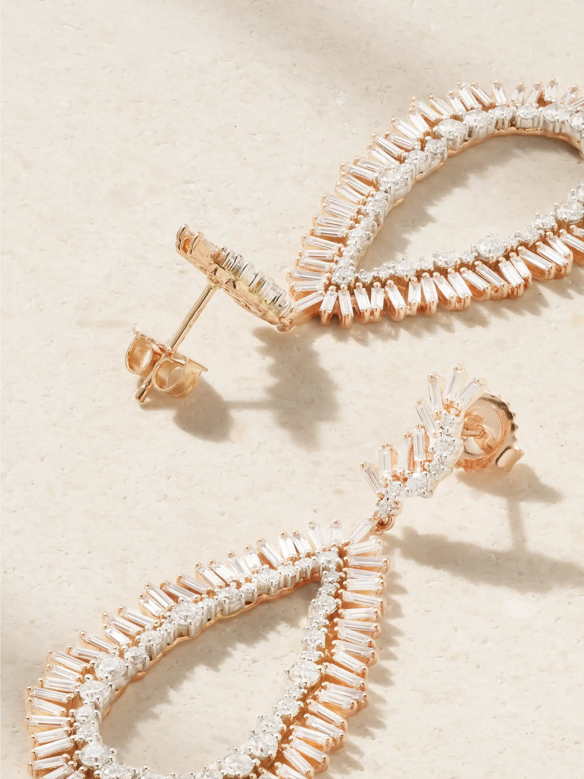 18-karat Rose And White Gold Diamond Earrings