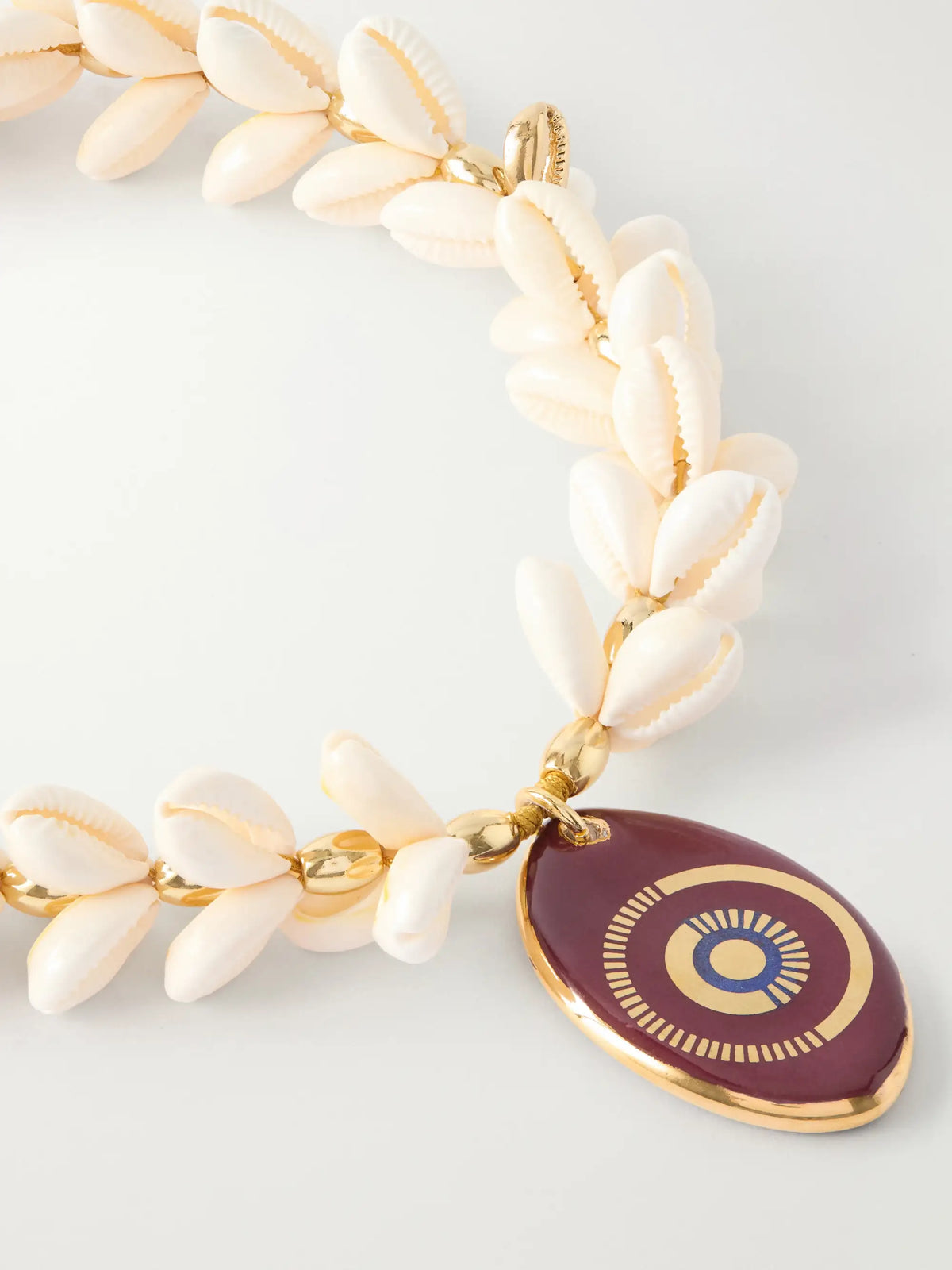 Gold-plated, Seashell And Ceramic Necklace