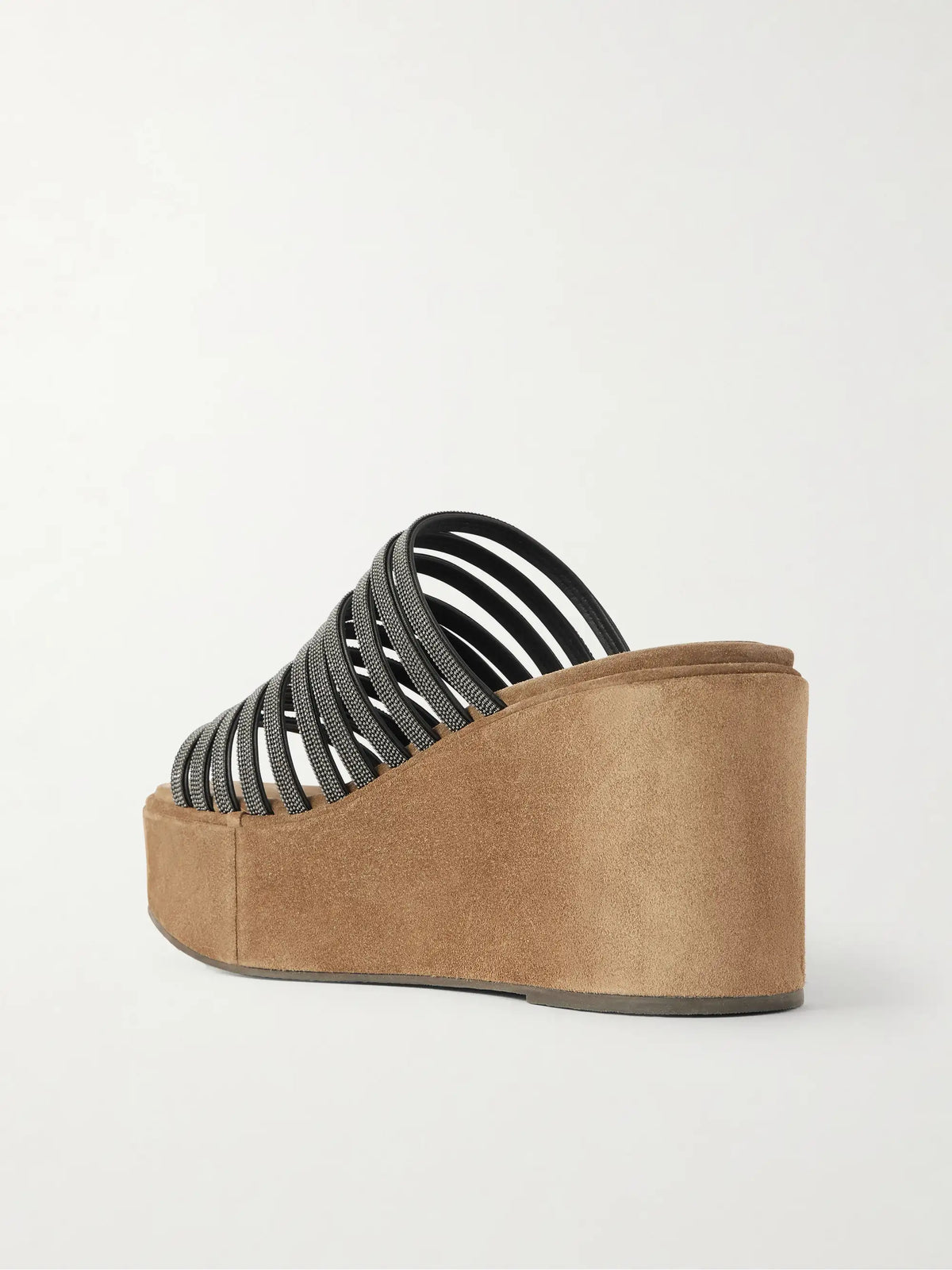 80 Embellished Suede Platform Mules