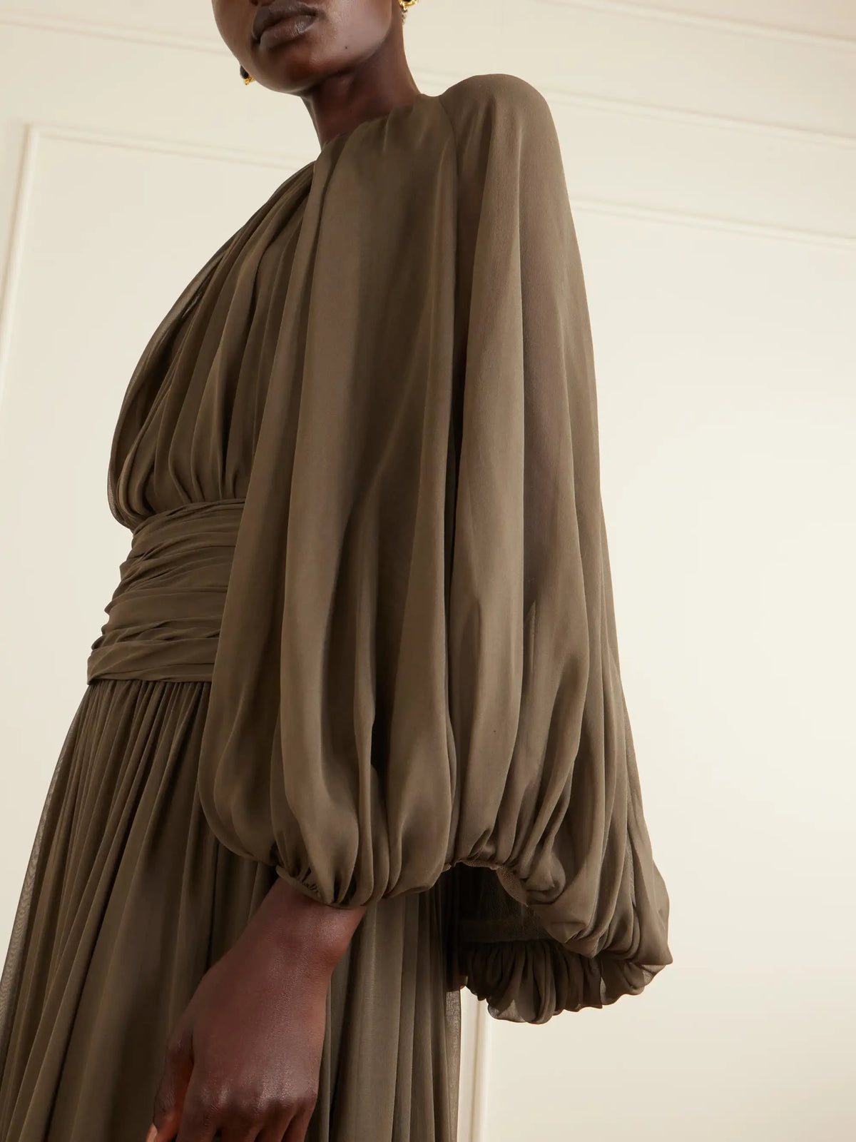 Draped Silk-chiffon Gown