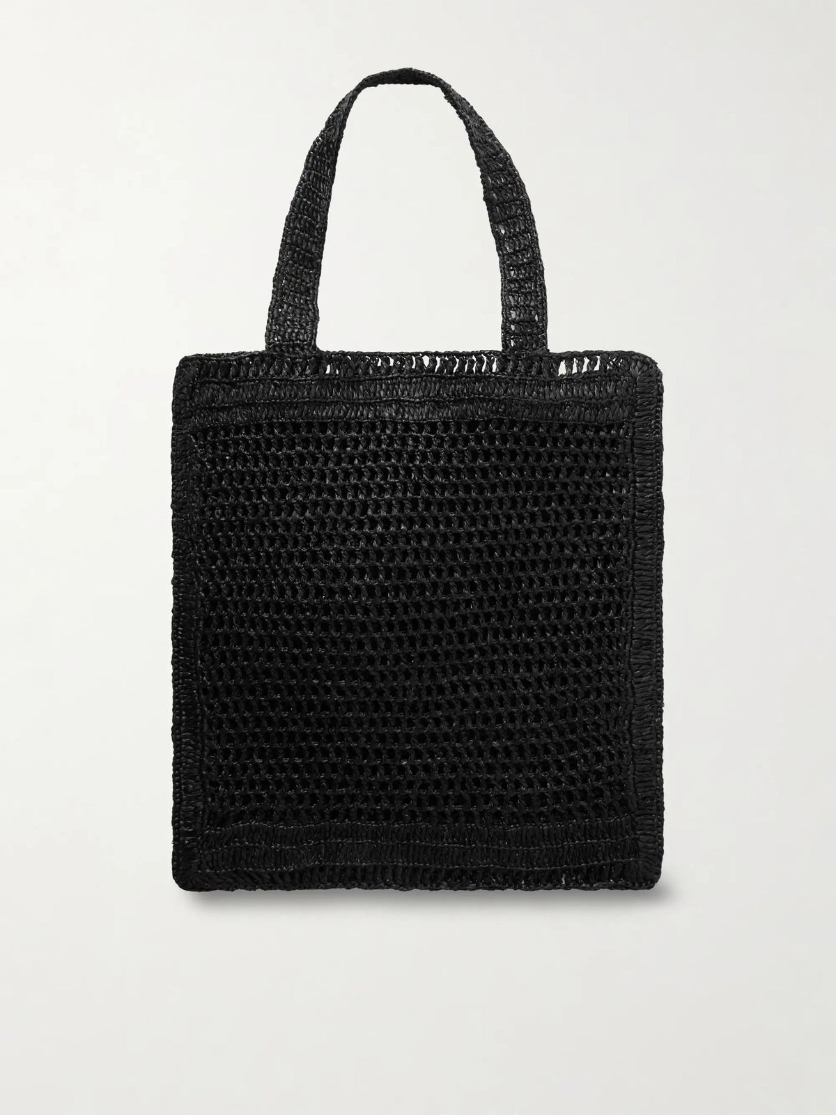 Summer Banana Embellished Crocheted Embroidered Raffia-like Tote
