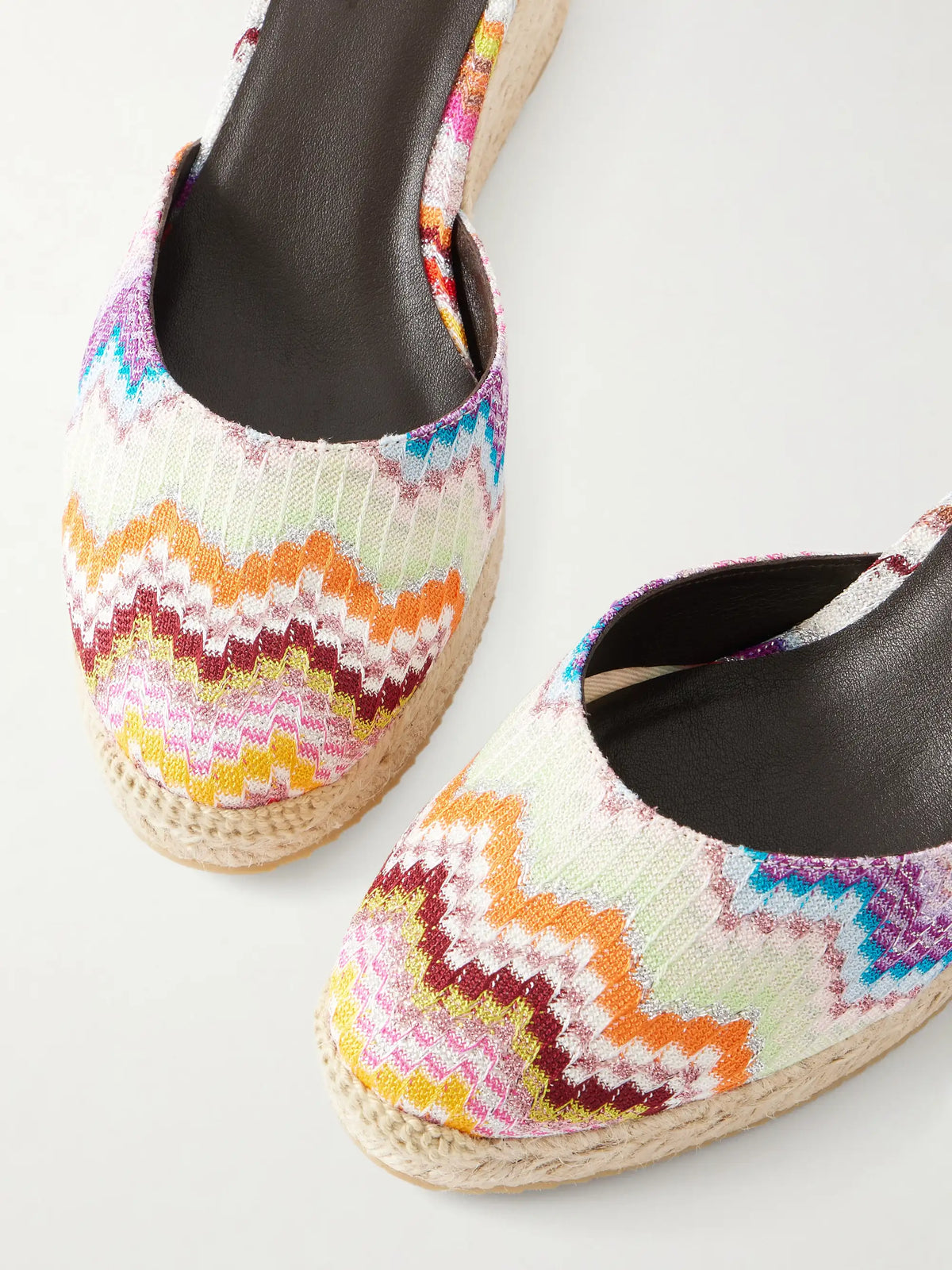 Eva 60 Striped Woven Wedge Sandals