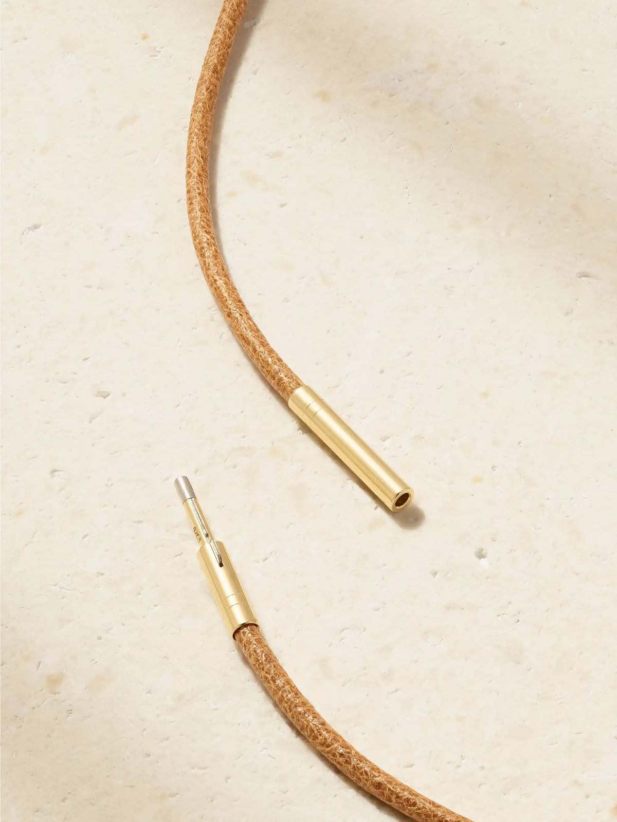 Marie Lichtenberg Dado 18-karat Gold, Diamond, Ebony And Leather Necklace