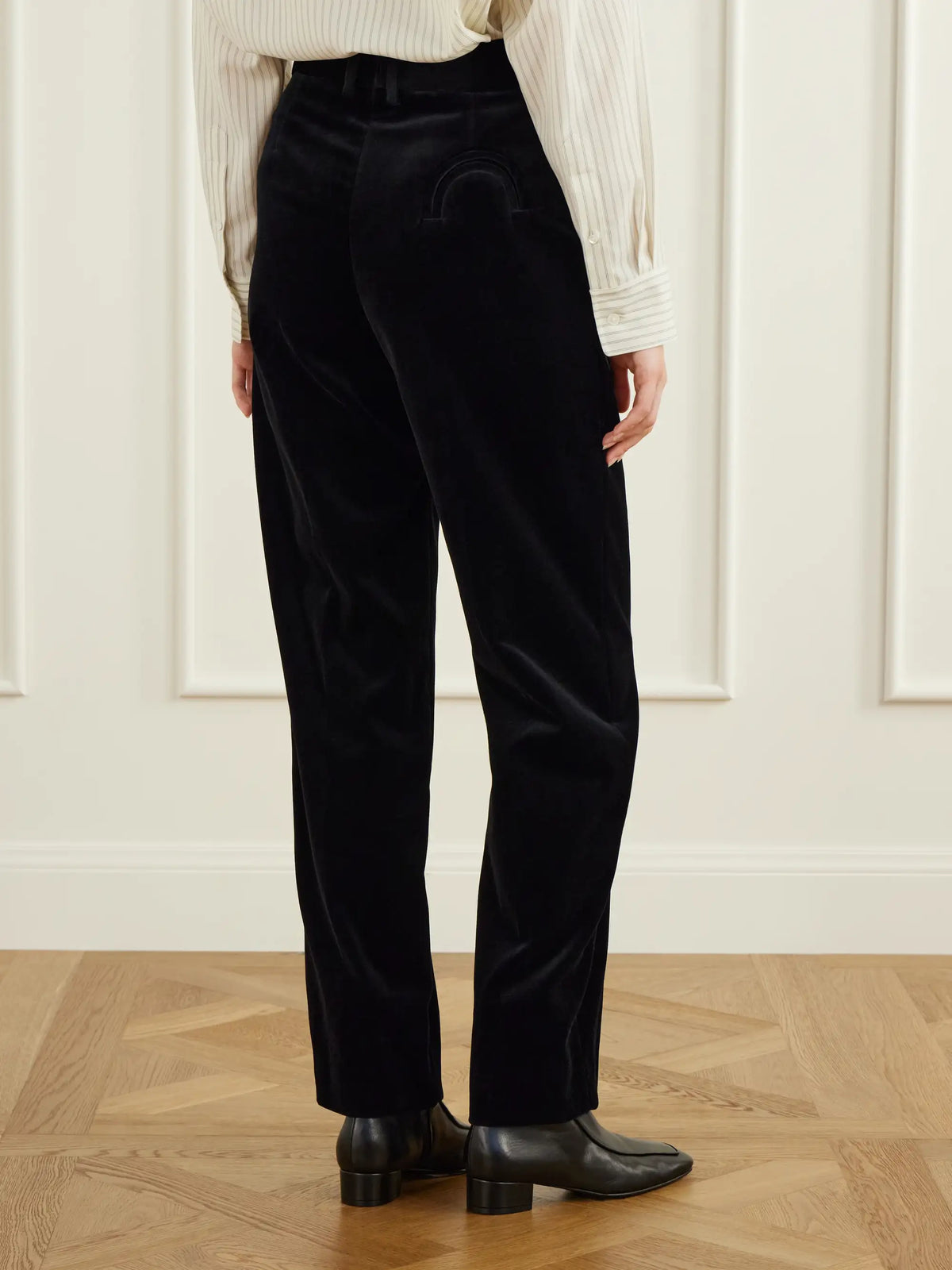 BLAZÉ Milano Fox Straight-leg Cotton-velvet Pants