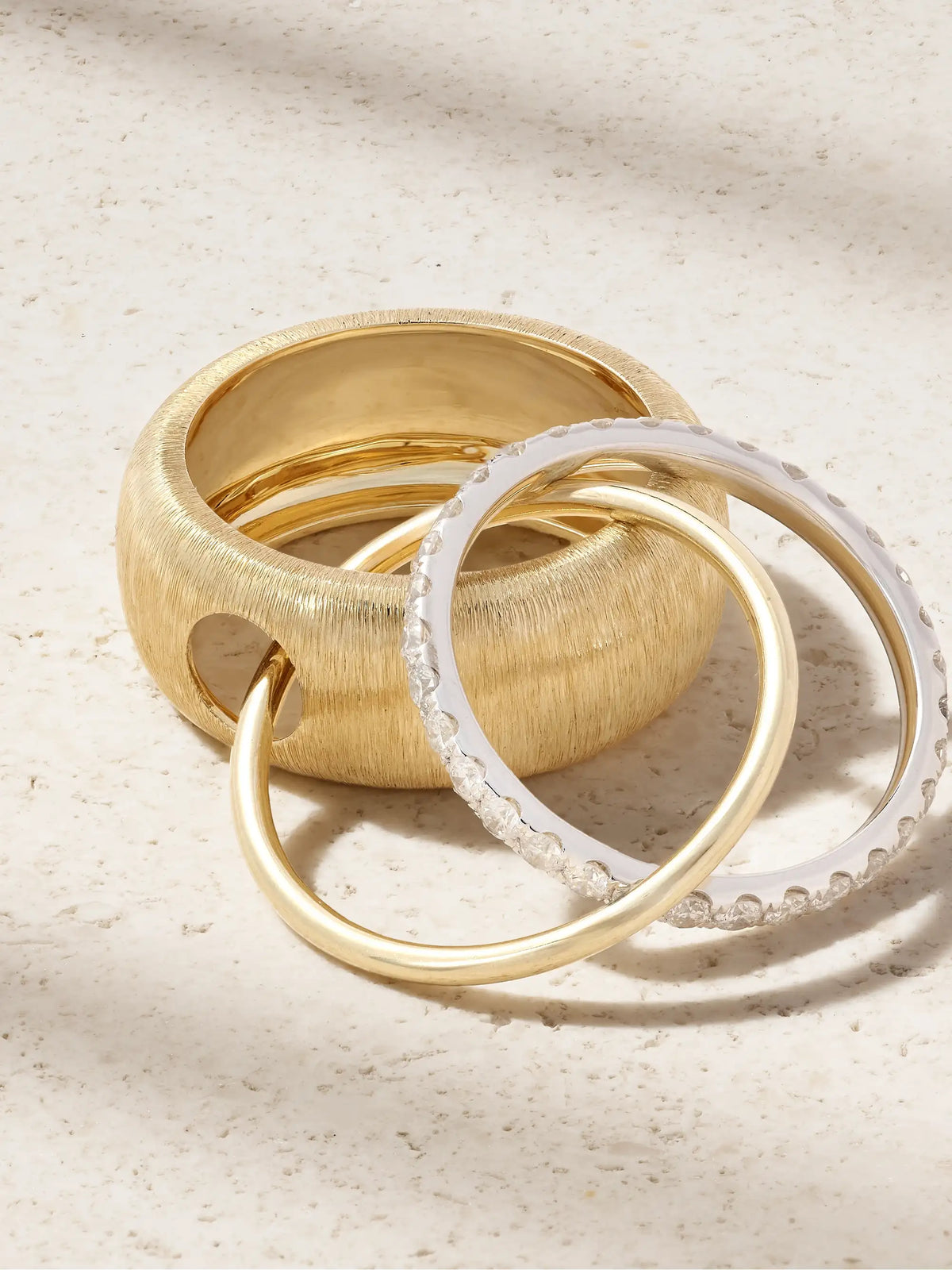 Un Deux Trois 9-karat Yellow And White Gold Diamond Ring