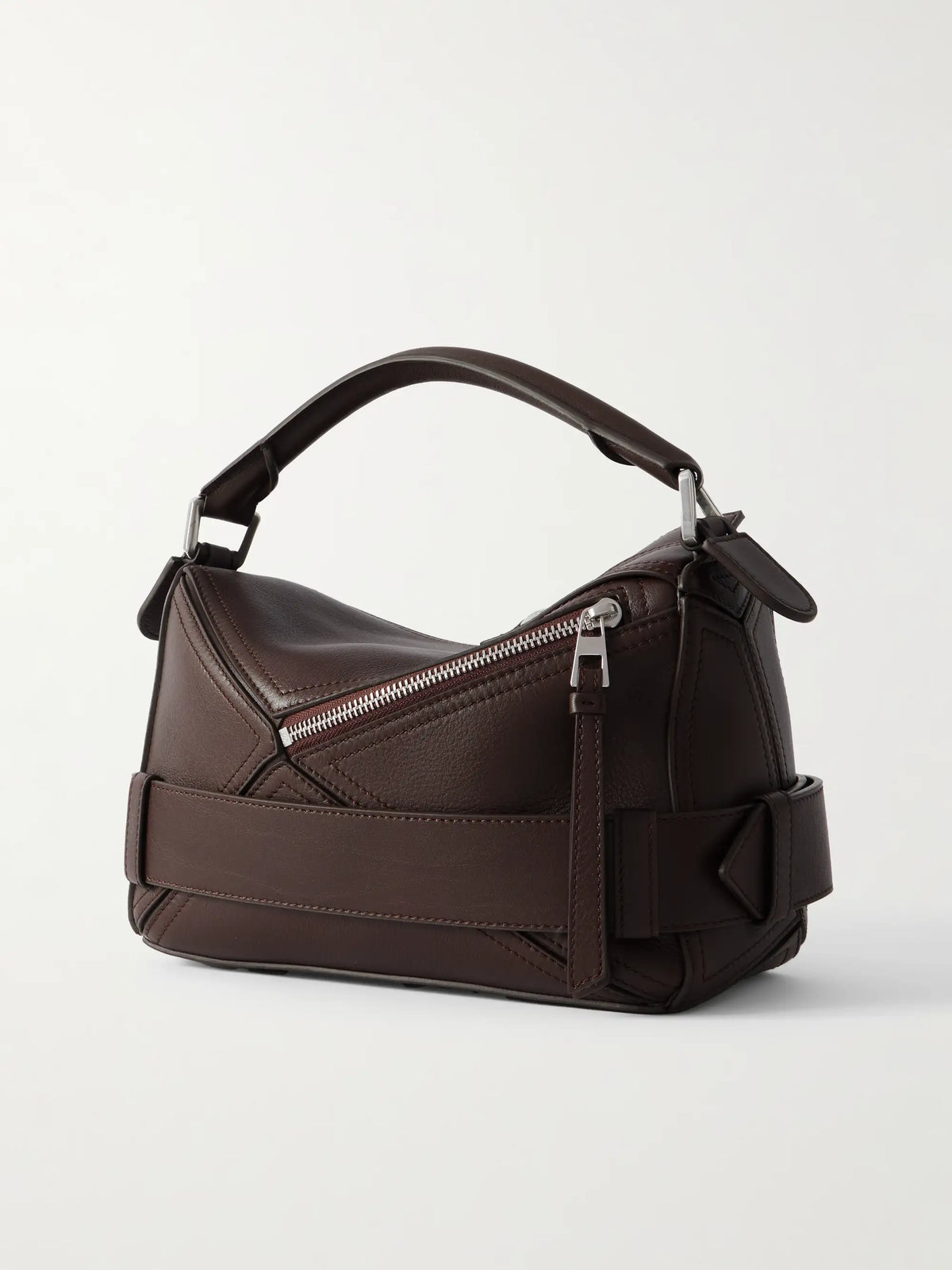 Puzzle Biker Small Belted Leather Tote