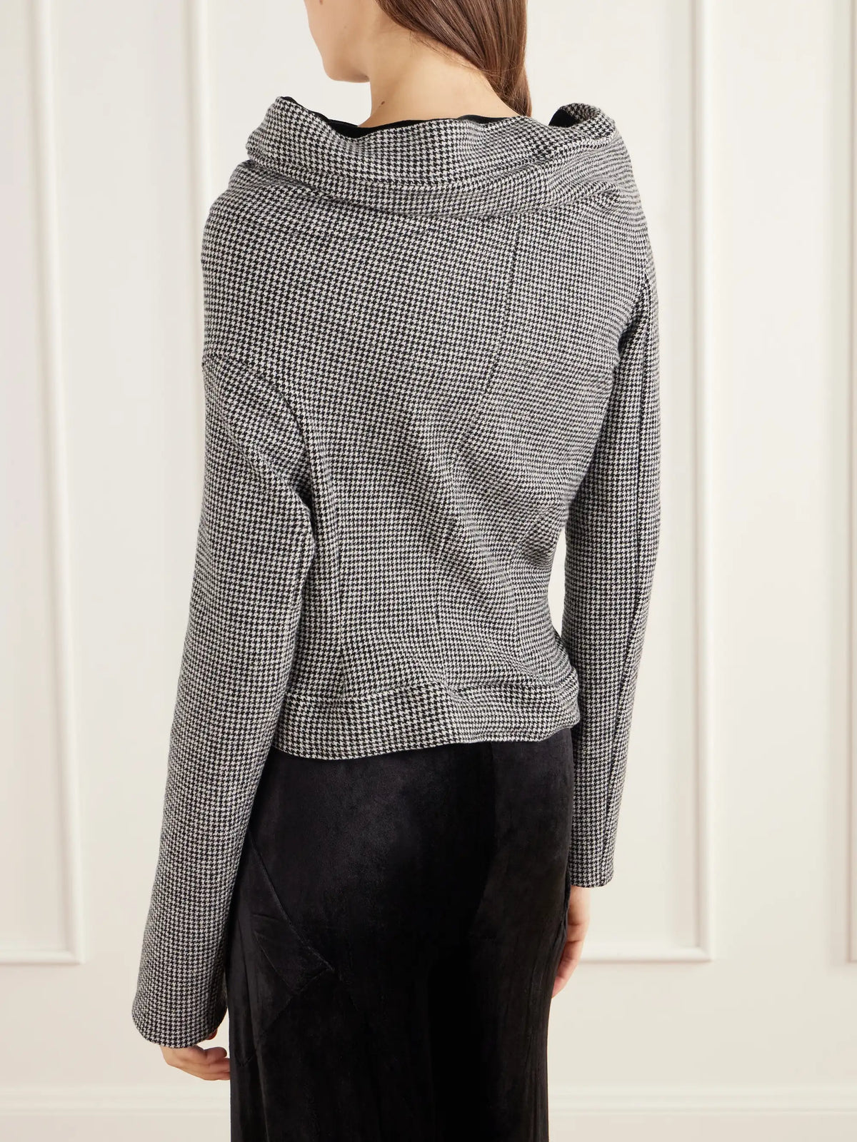 Junya Watanabe Asymmetric Houndstooth Wool-blend Jacket