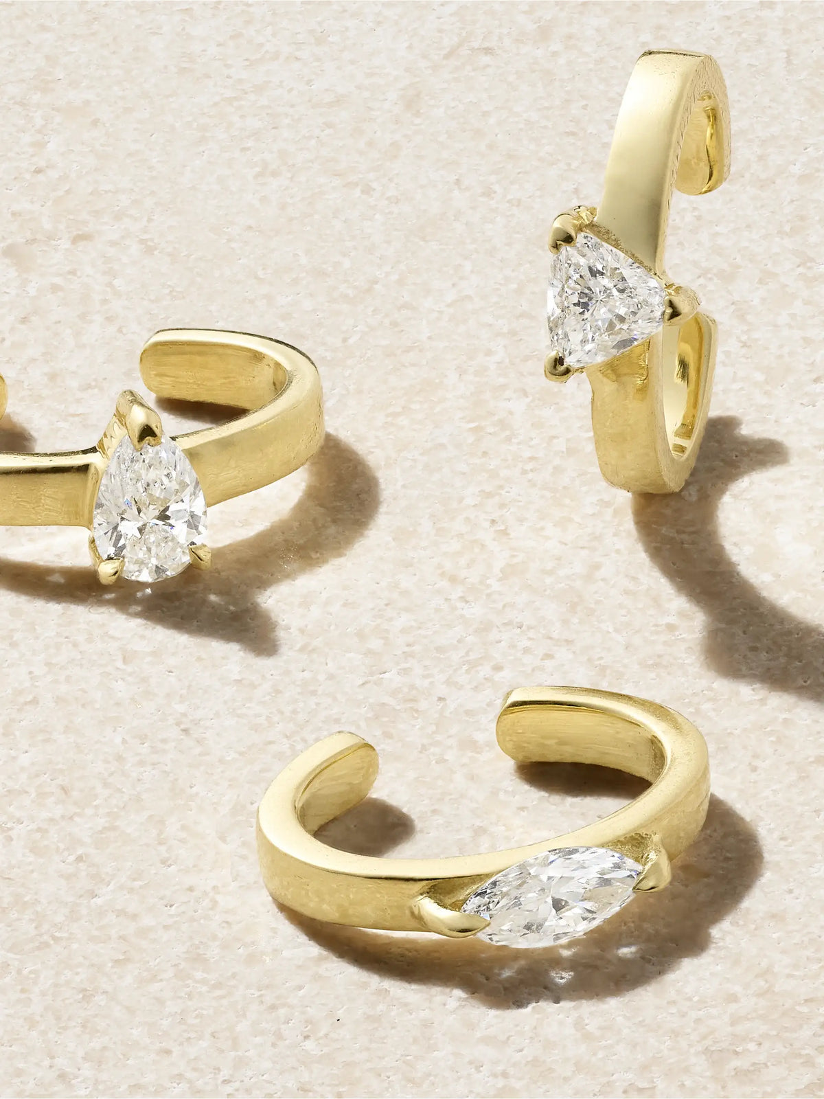 Set Of Three 18-karat Gold Diamond Ear Cuffs