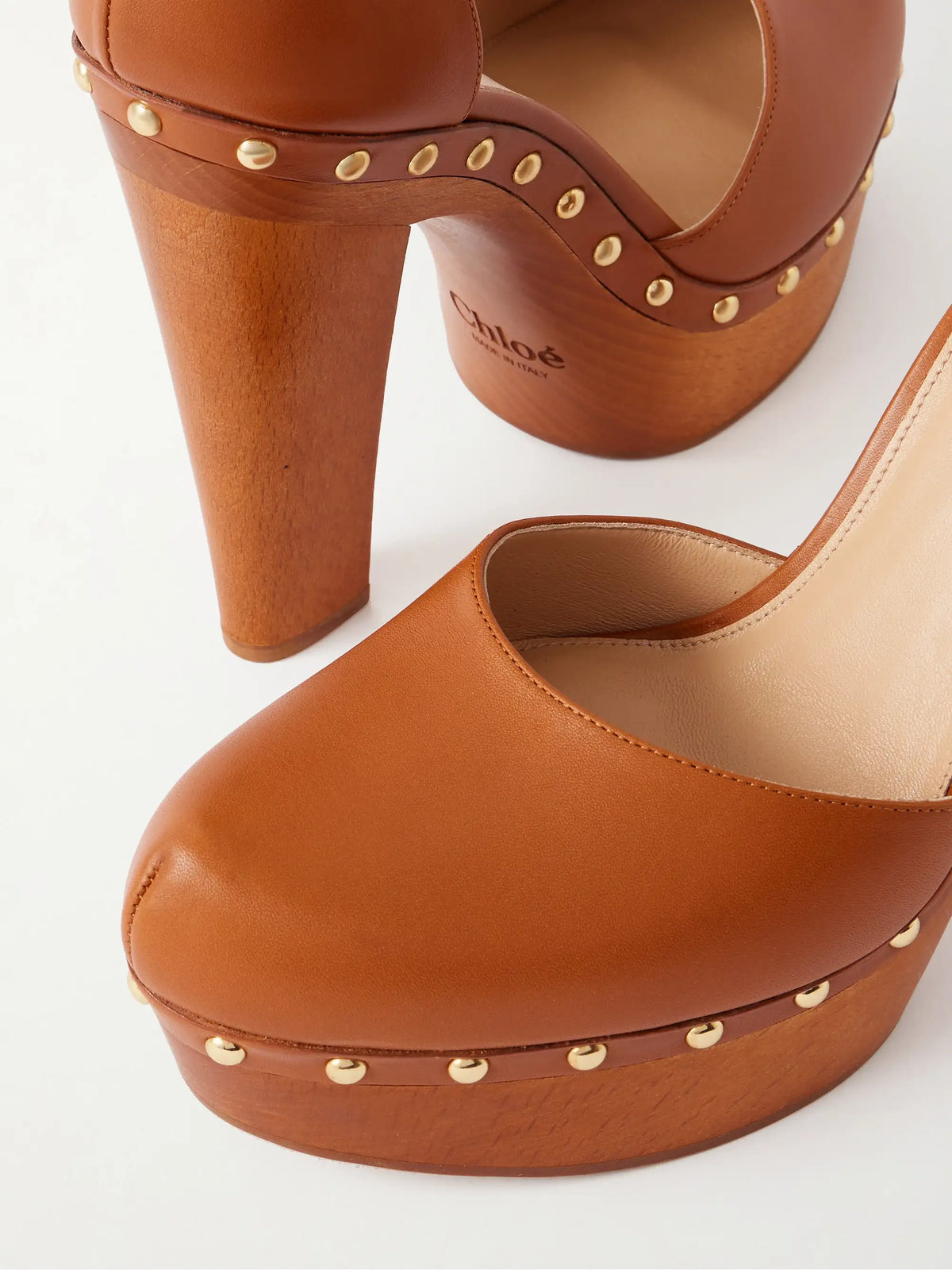 Lola Studded Leather Platform Pumps