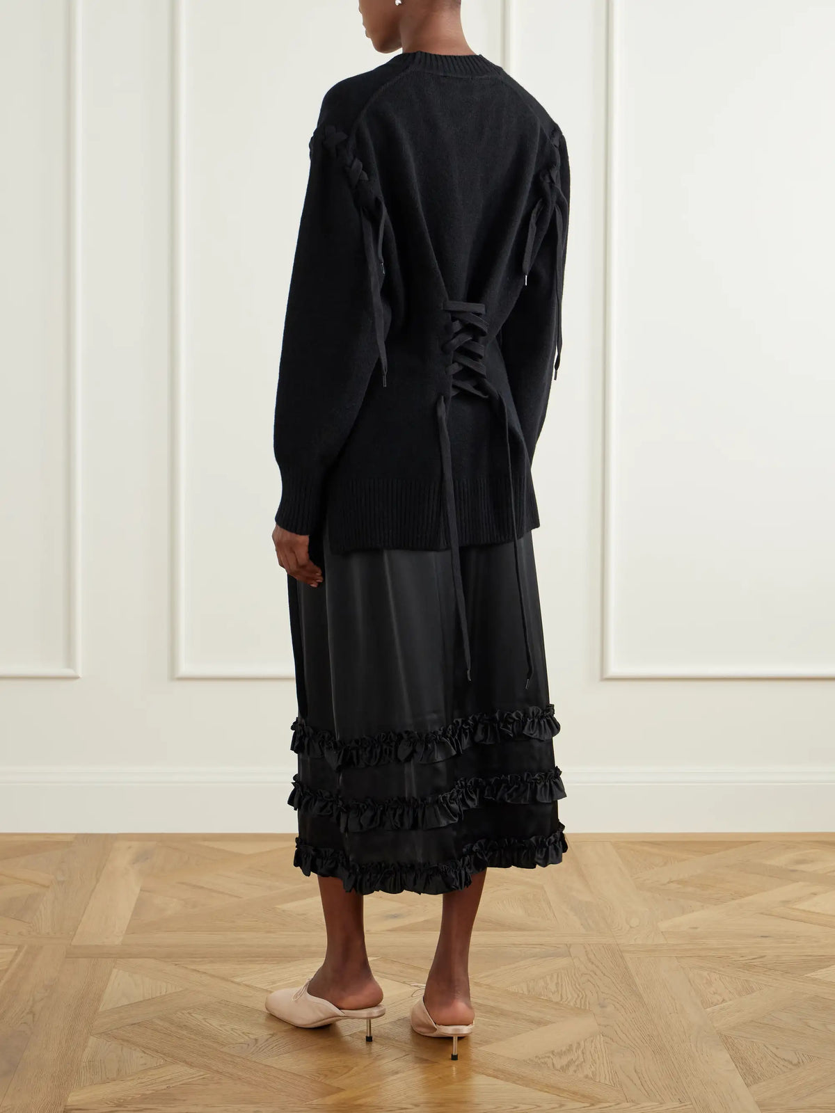 Simone Rocha Sculpted Corset Merino Wool Cardigan