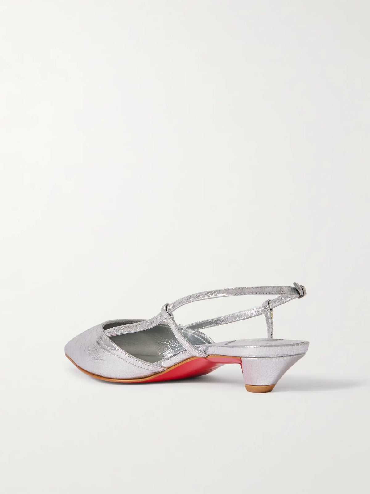 Miss Z Slingina 25 Metallic Crinkled-leather Slingback Pumps