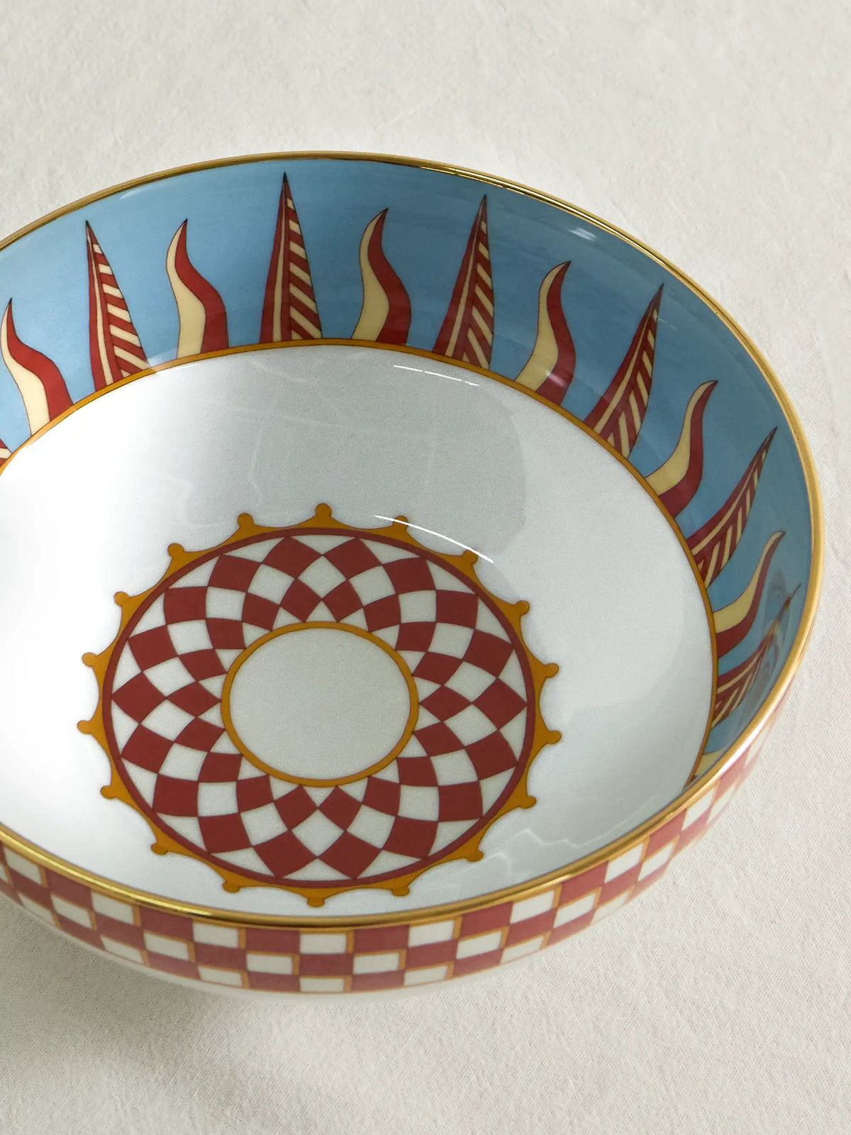 Gold-plated Porcelain Serving Bowl