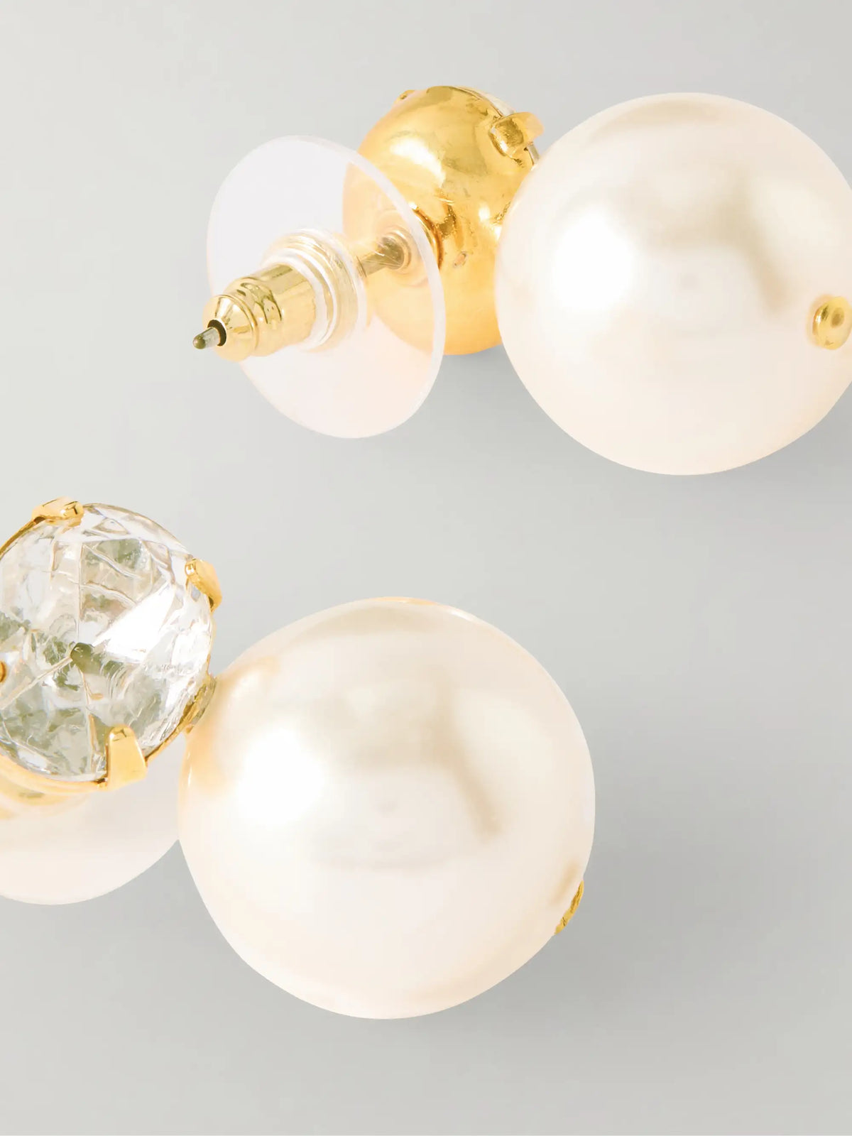 Nina Gold-tone Crystal And Pearl Earrings