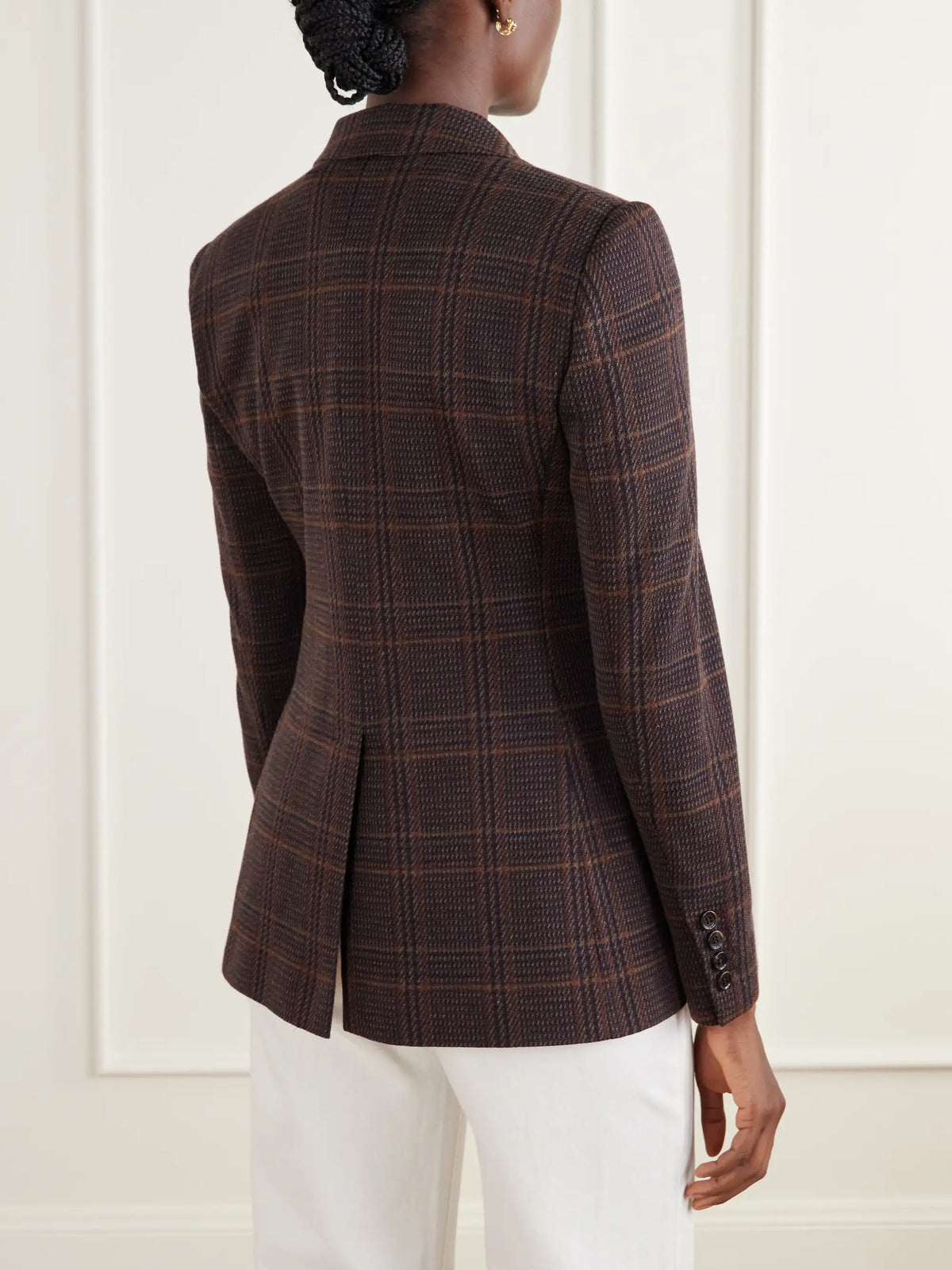 Max Mara Abate Prince Of Wales Checked Wool And Cotton-blend Blazer