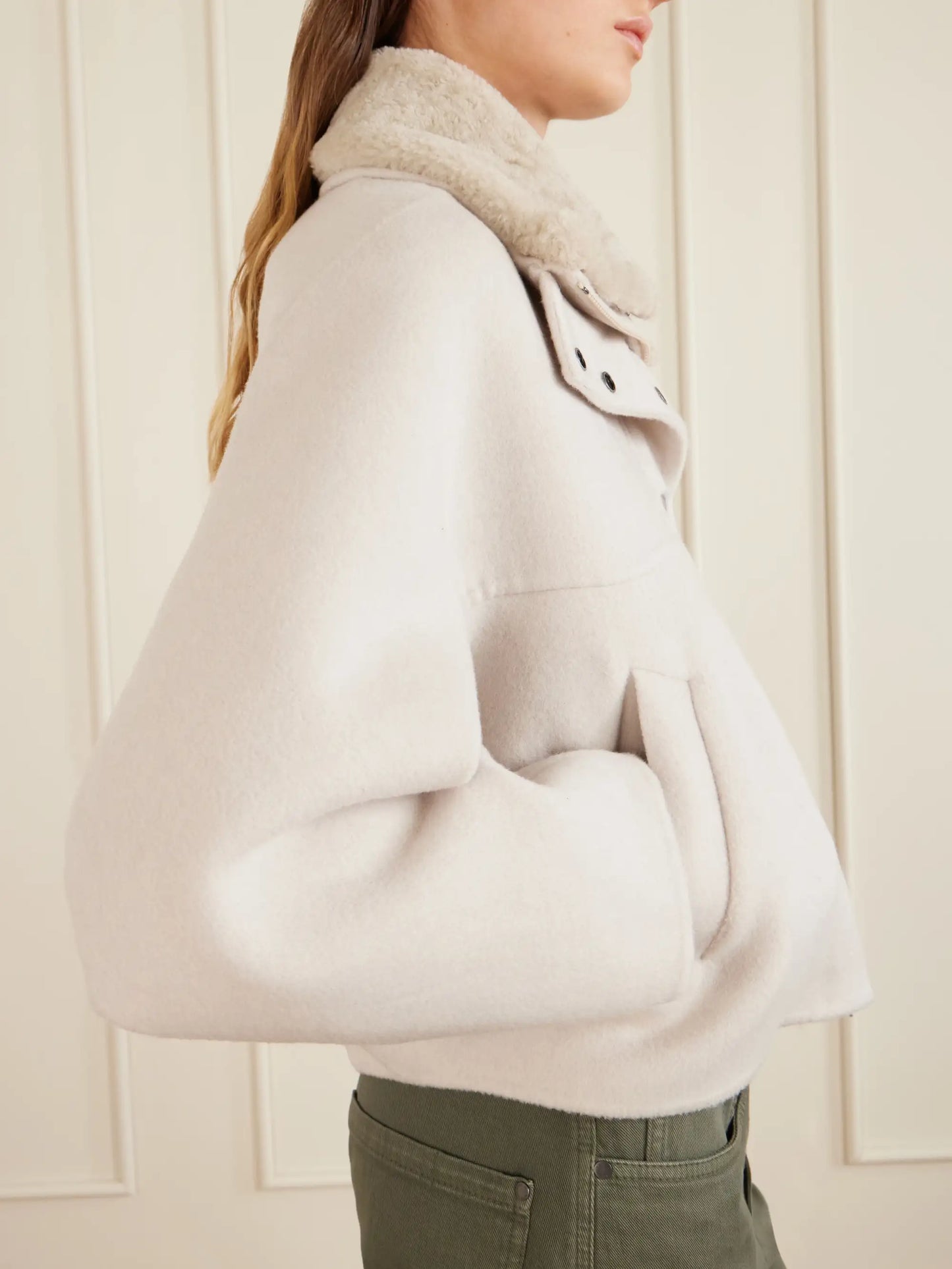 Shearling-trimmed Wool And Cashmere-blend Jacket