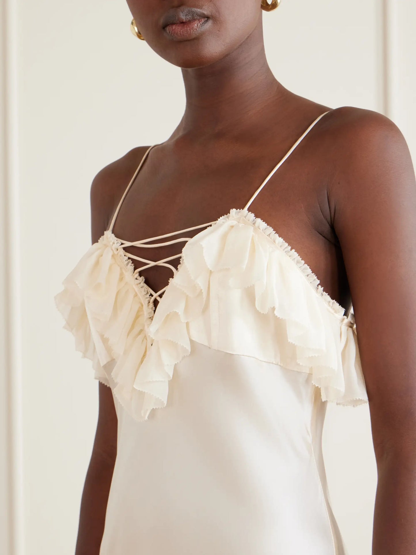 Elaria Ruched Silk Maxi Dress