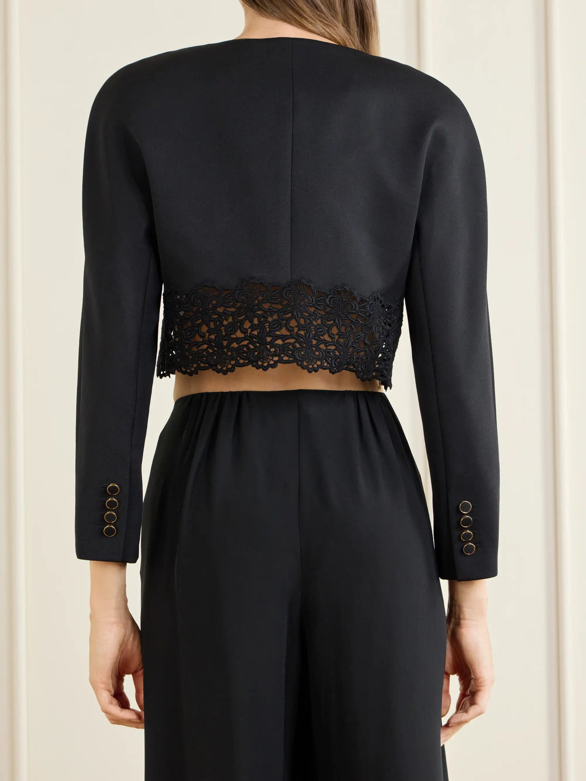 Lace-embroidered Wool Evening Jacket