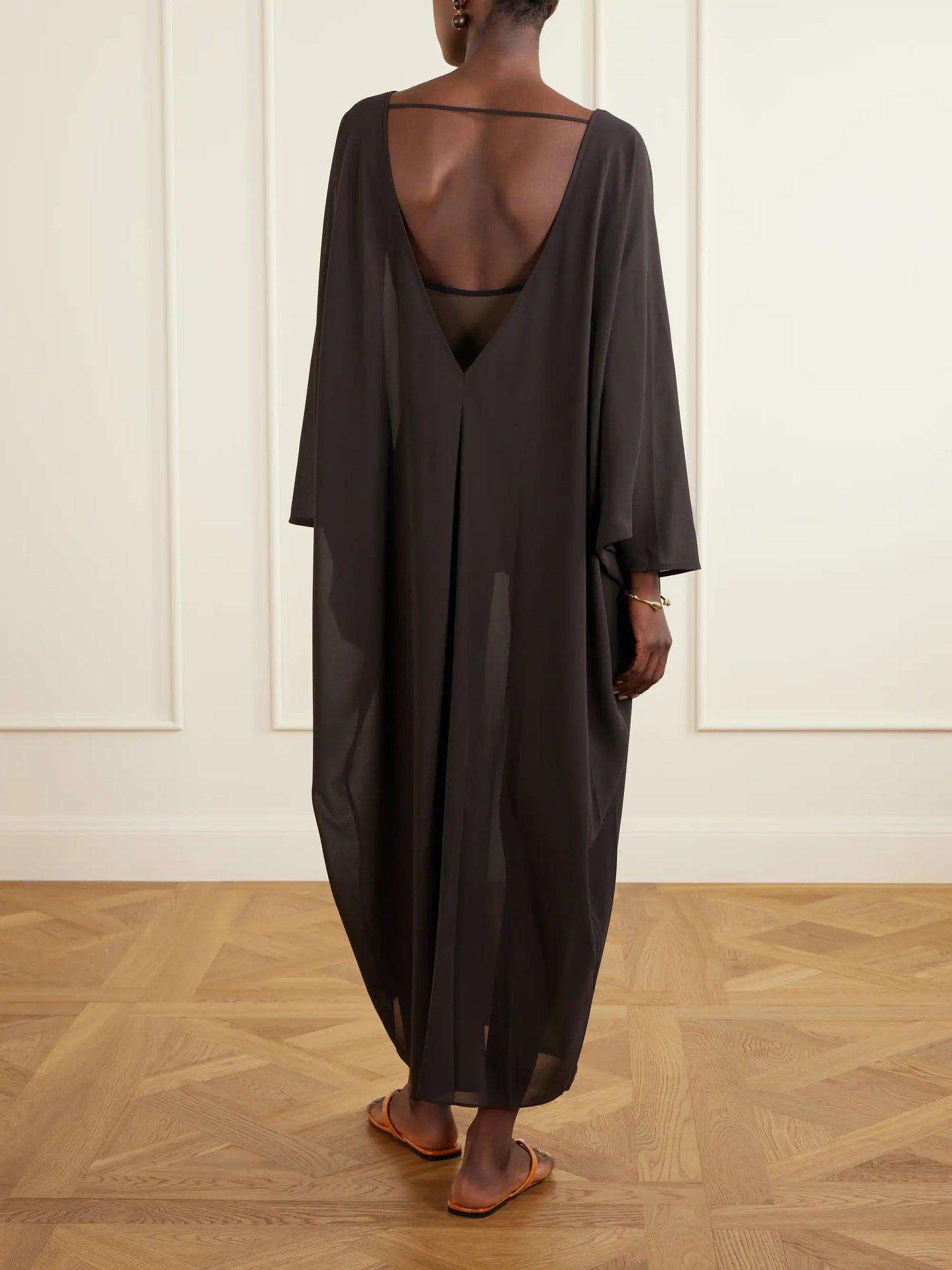 Nour Open-back Chiffon Coverup