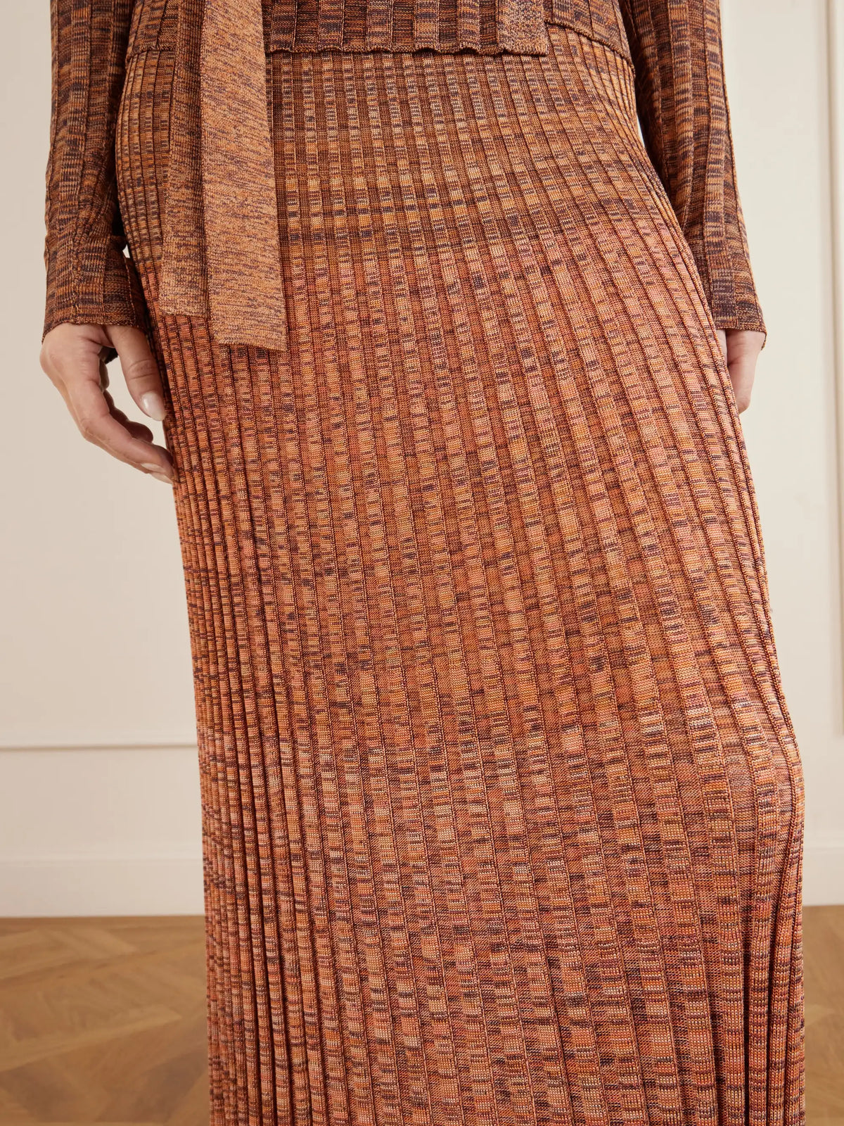 Zimmermann Mouline Ribbed-knit Midi Skirt