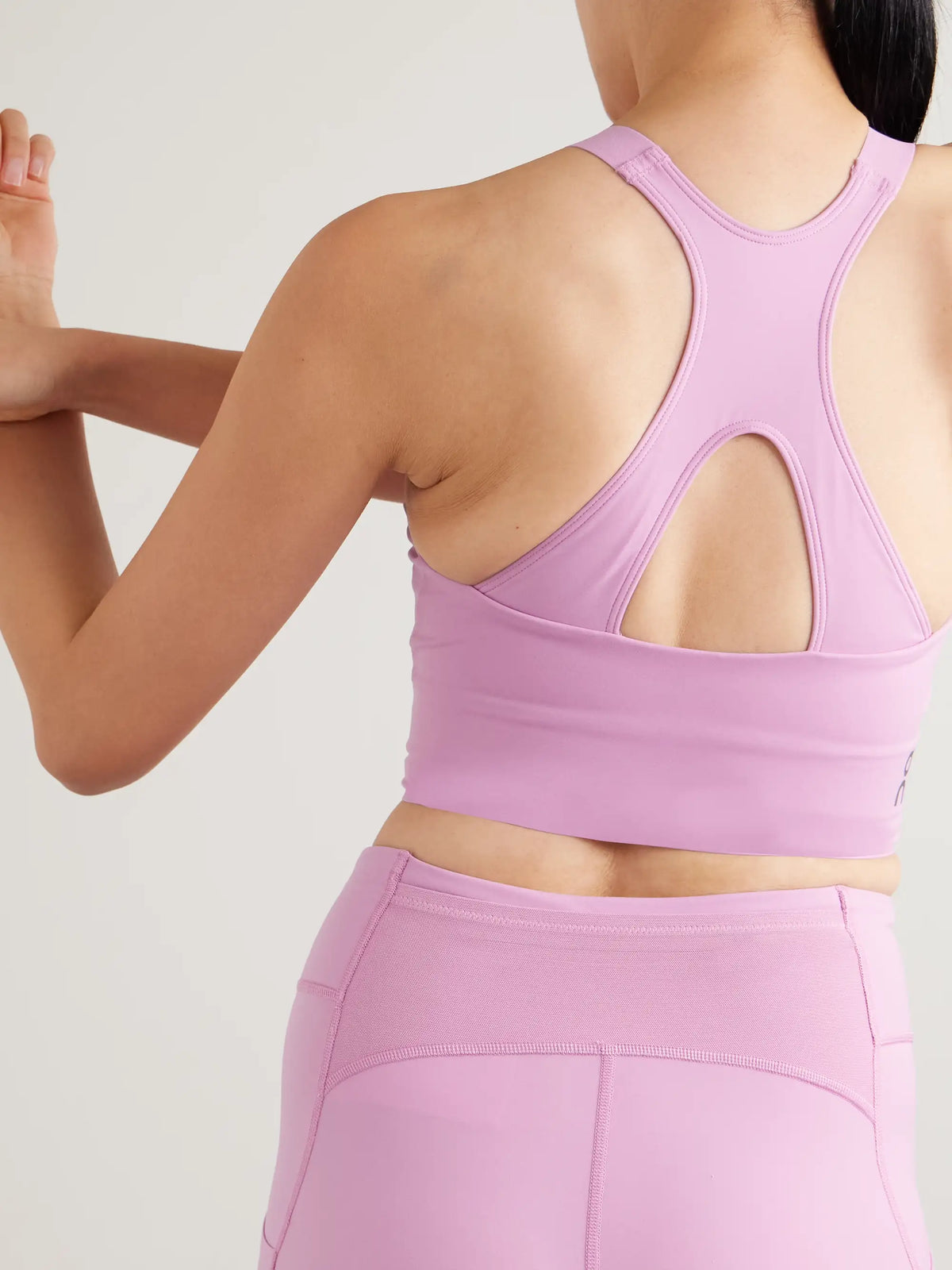 Performance Paneled Cutout Stretch Recycled-jersey Sports Bra
