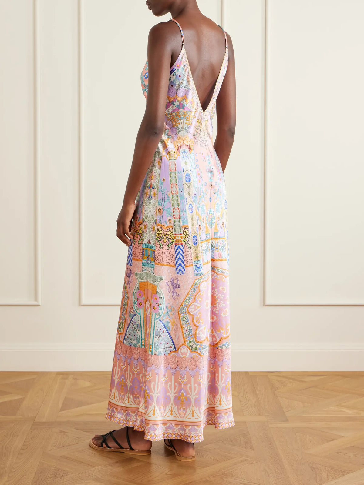 Printed Silk-satin Maxi Dress