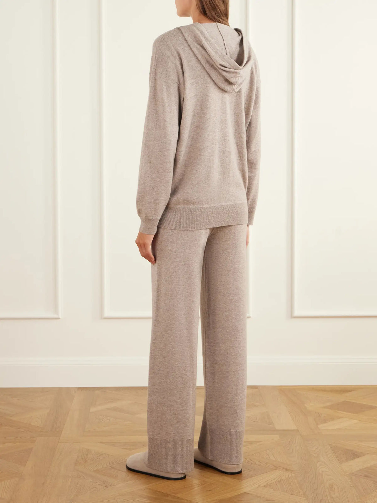 Allude Striped Wool And Cashmere-blend Hoodie And Wide-leg Pants Set