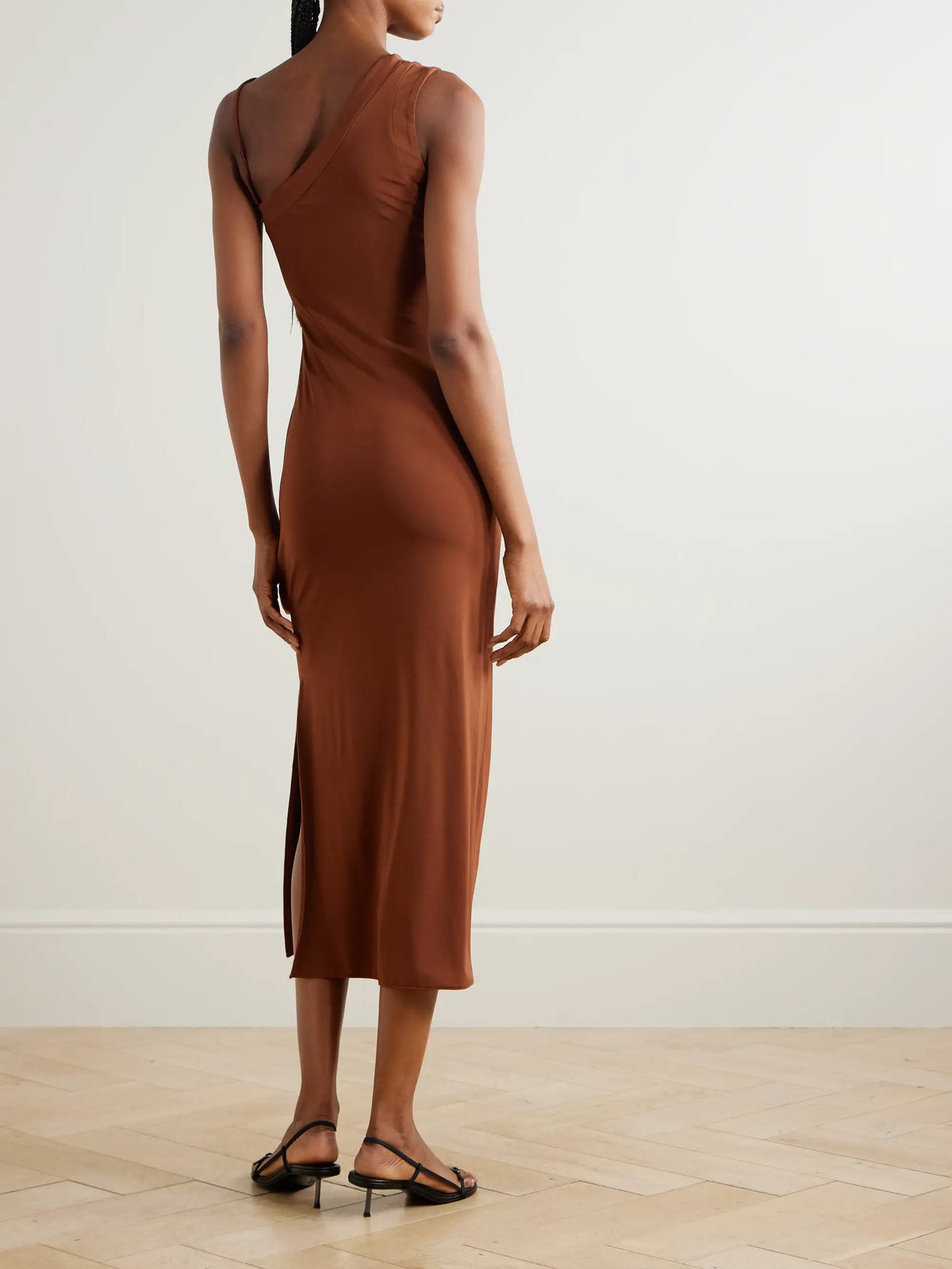 Beachwear One-shoulder Ruched Stretch-jersey Maxi Dress