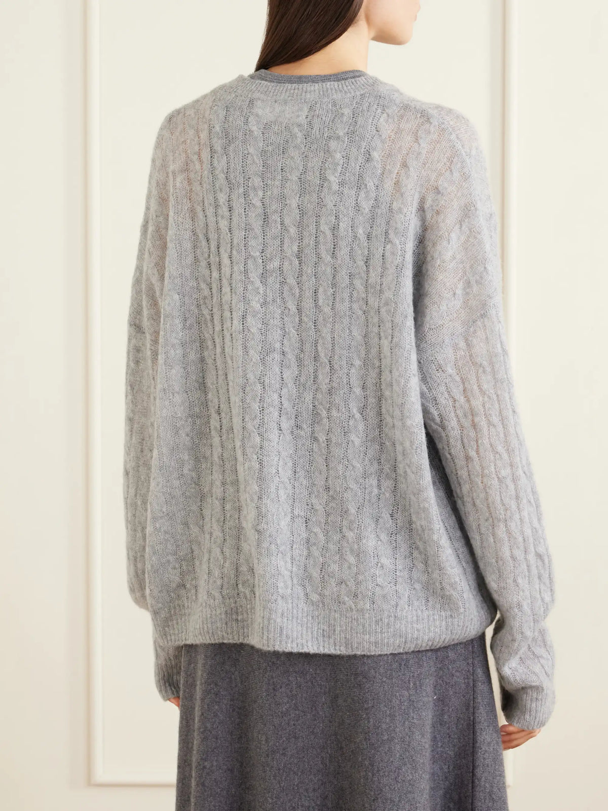 LISA YANG Amabel Cable-knit Cashmere And Silk-blend Sweater